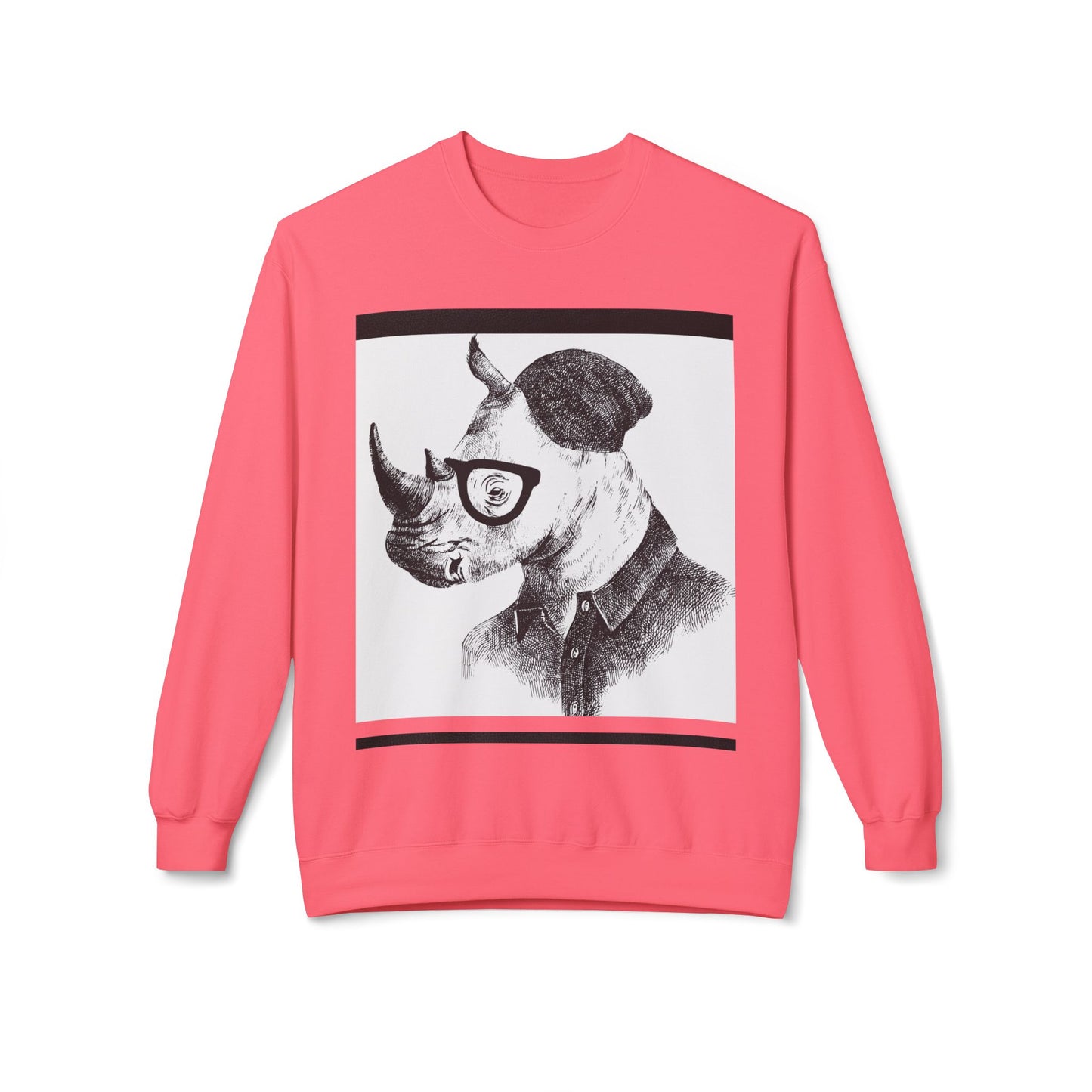 Cool Rhino and Sneakers Fleece Sweatshirt for Trendsetters