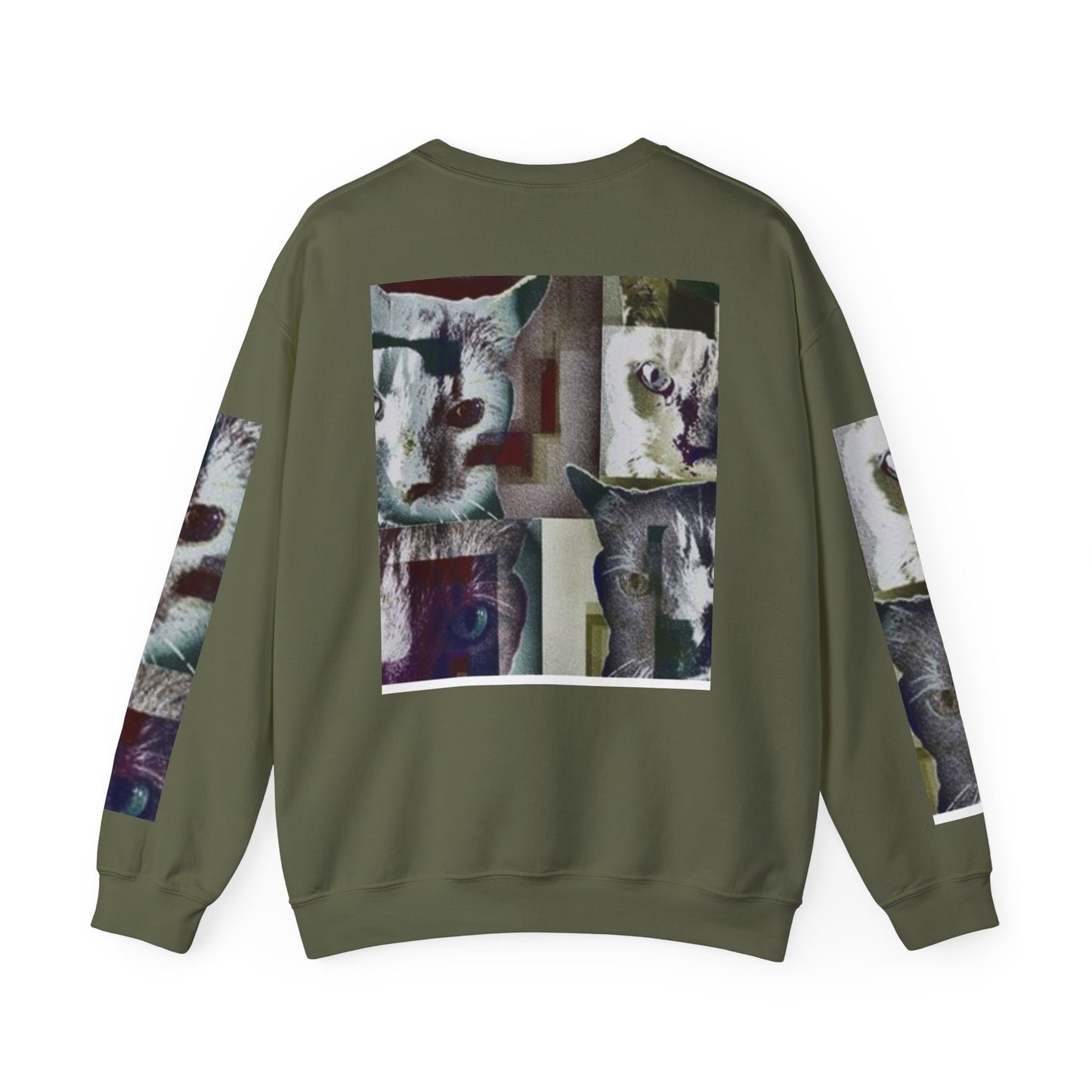 Cozy Cat Lover Crewneck Sweatshirt - Artistic Feline Design