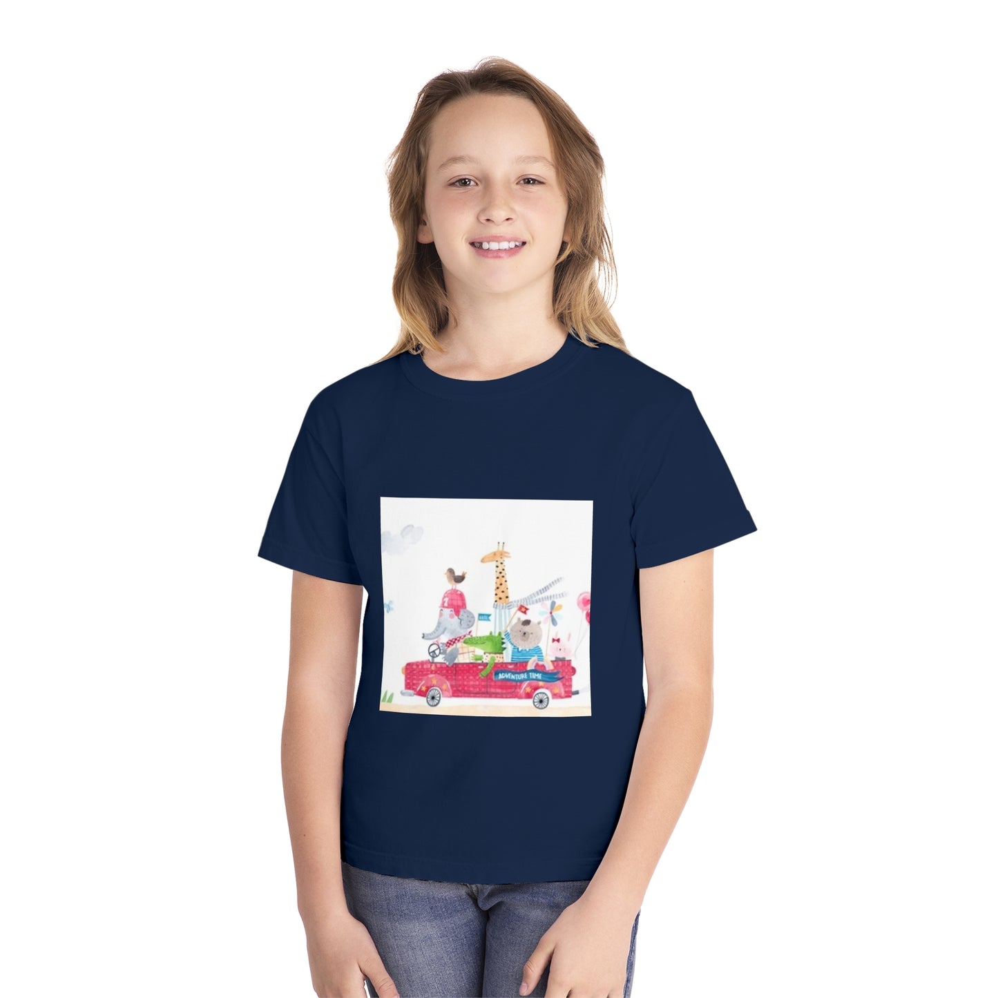 Fun Animal Adventure Youth Midweight Tee - Colorful Kids Tee for Playtime