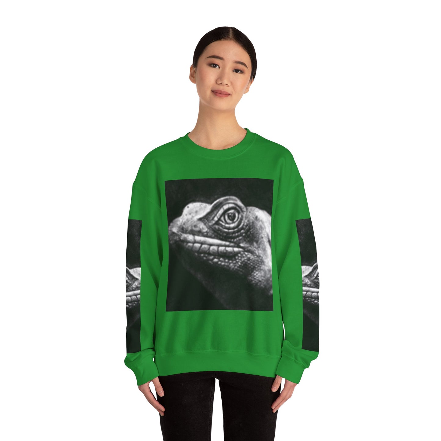 Unique Unisex Crewneck Sweatshirt with Bold Lizard Design