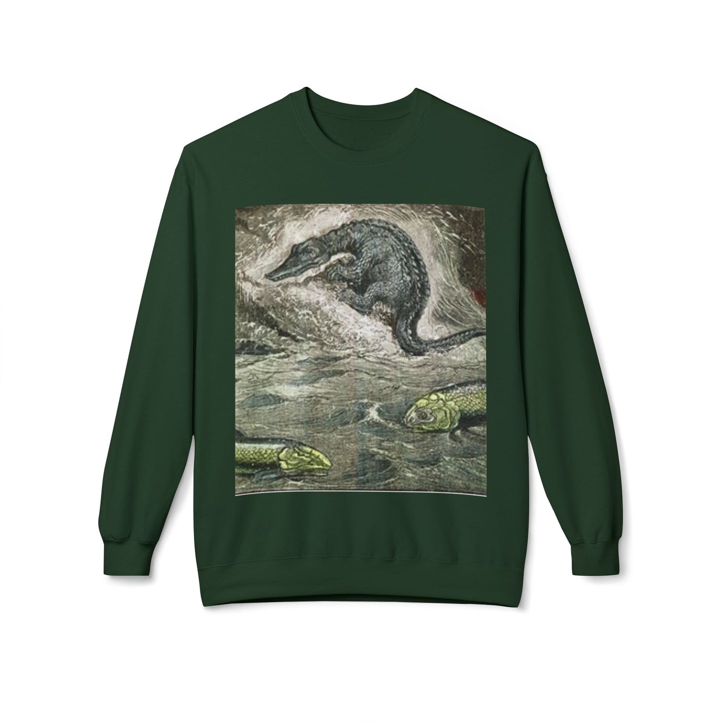 Vintage Dinosaur Art Fleece Crewneck Sweatshirt