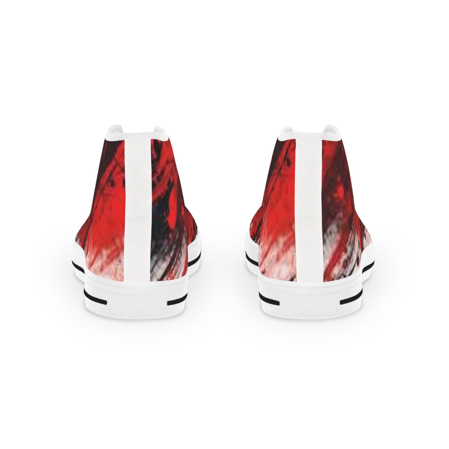 Artistic High Top Sneakers - Bold Red Design for Unique Style