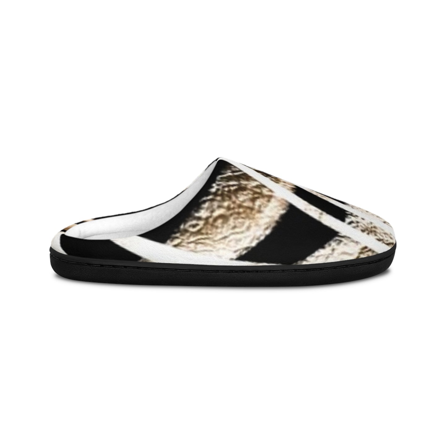 Stylish Black and Gold Men's Indoor Slippers - Cozy Home Footwear