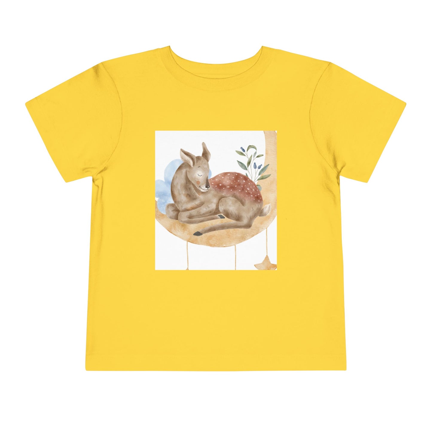 Whimsical Fawn Toddler Tee - Cute Short Sleeve Shirt for Kids