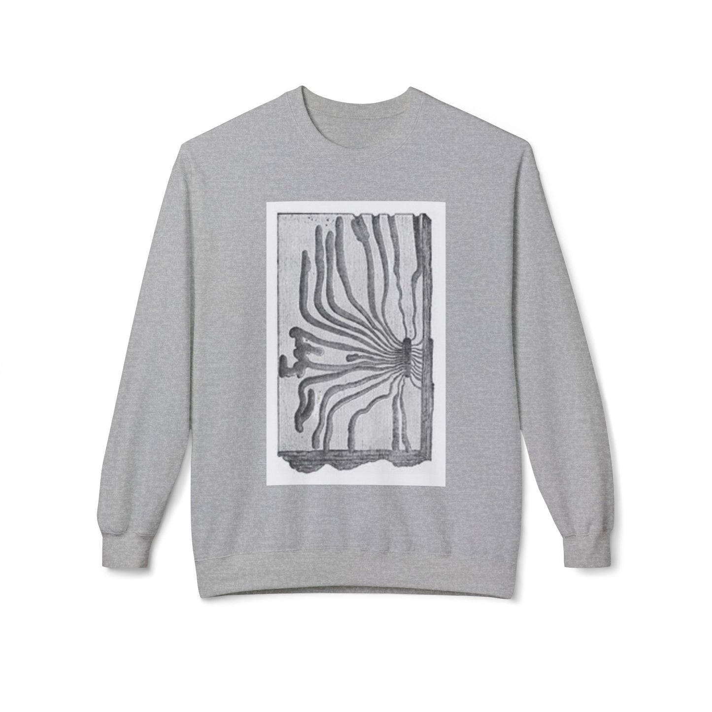 Artistic Midweight Fleece Crewneck Sweatshirt - Unique Abstract Design