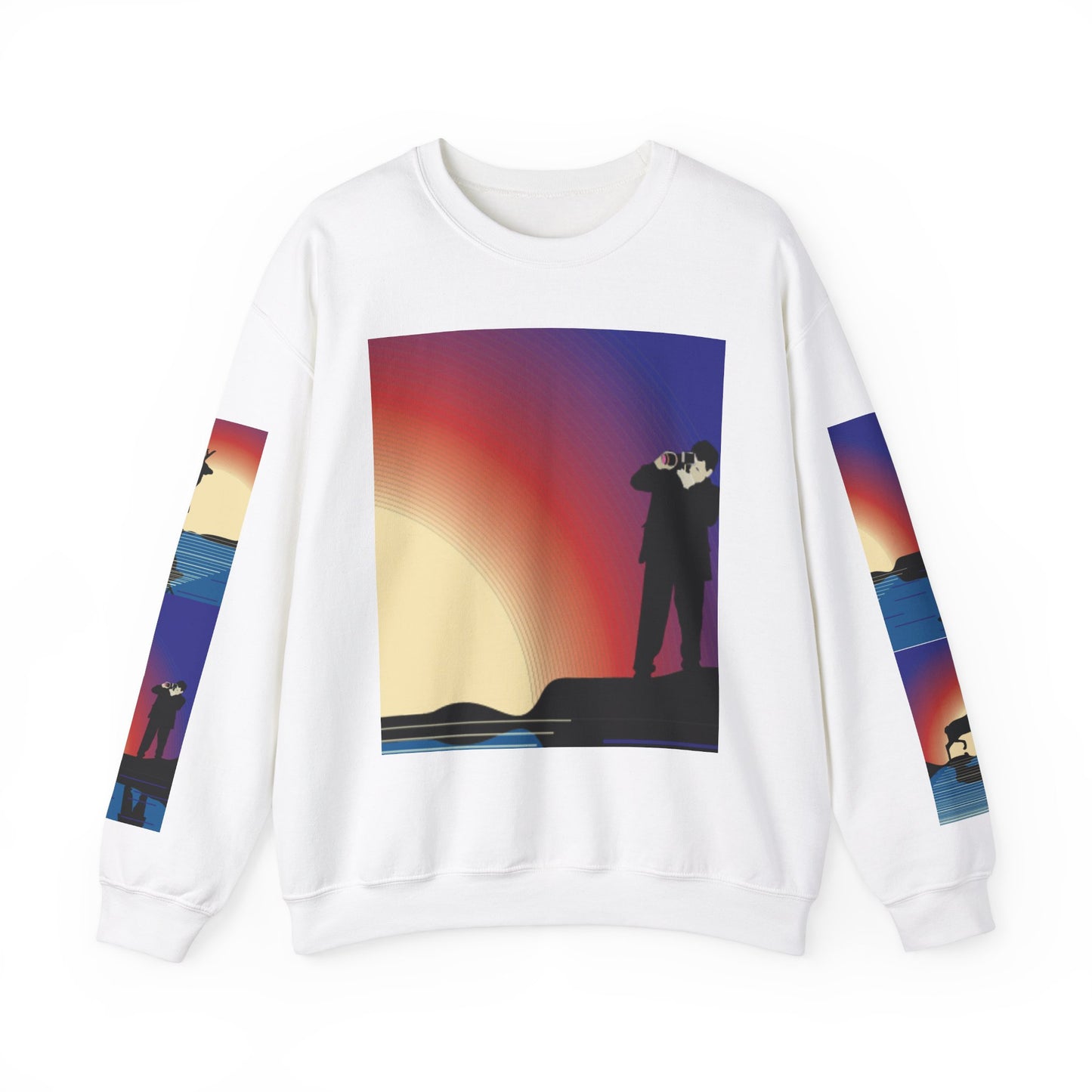 Vibrant Deer Sunset Unisex Crewneck Sweatshirt