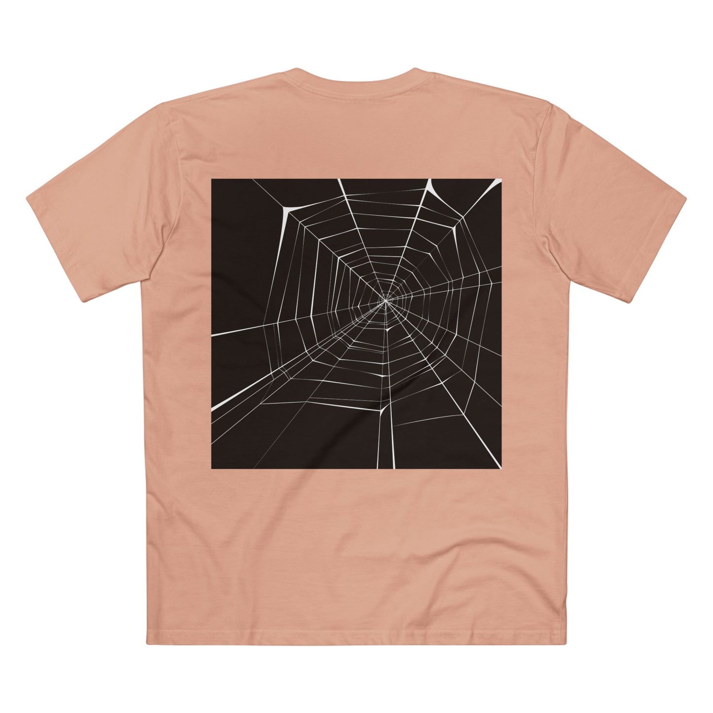 Geometric Deer & Spider Web Adult Staple Tee - Nature-Inspired Graphic T-Shirt for Outdoor Enthusiasts