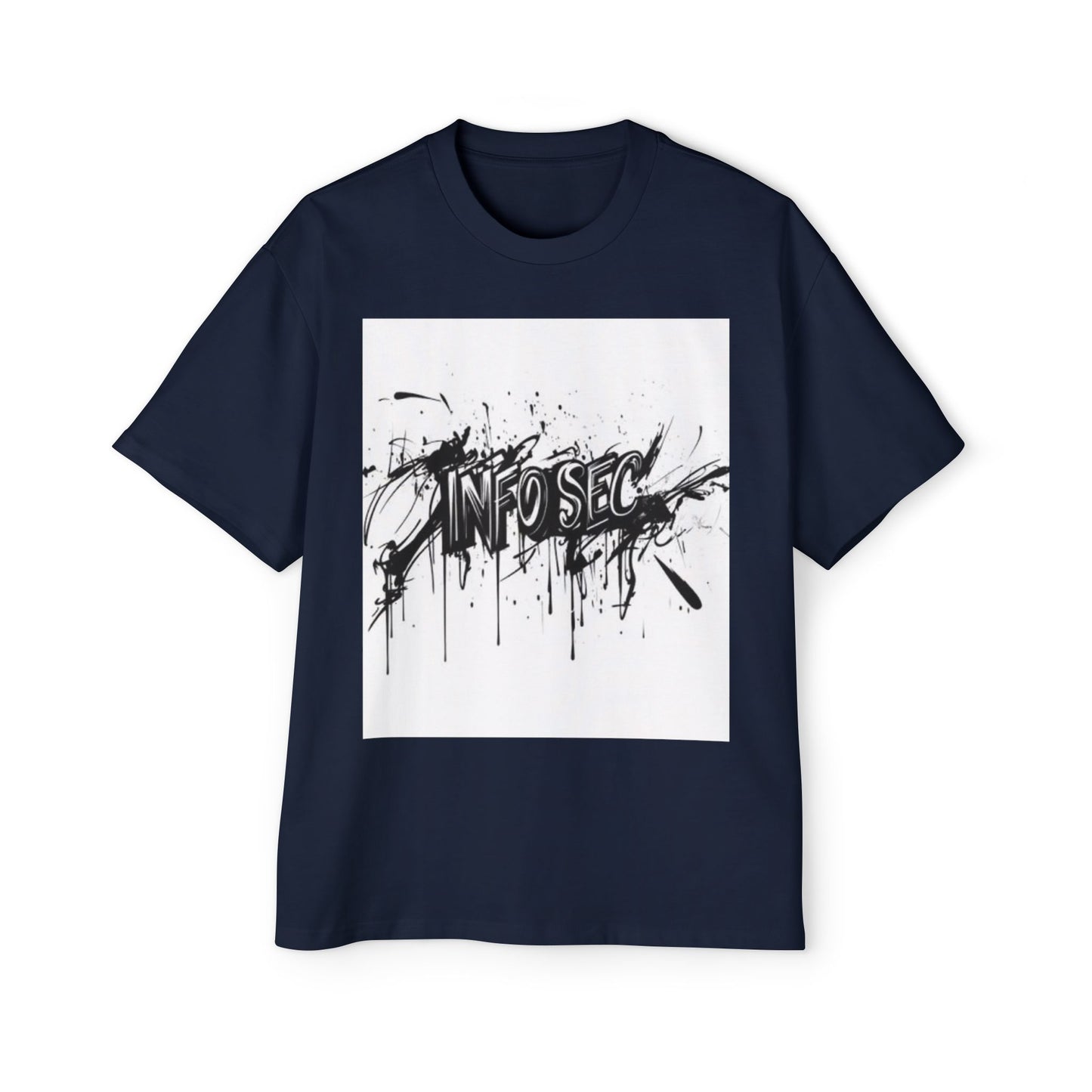 Men's Oversized Info Sec Tee - Urban Streetwear Graphic T-Shirt
