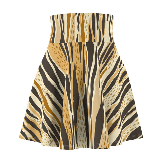 Hand-Drawn Pattern Women's Skater Skirt – Stylish & Playful Casual Wear