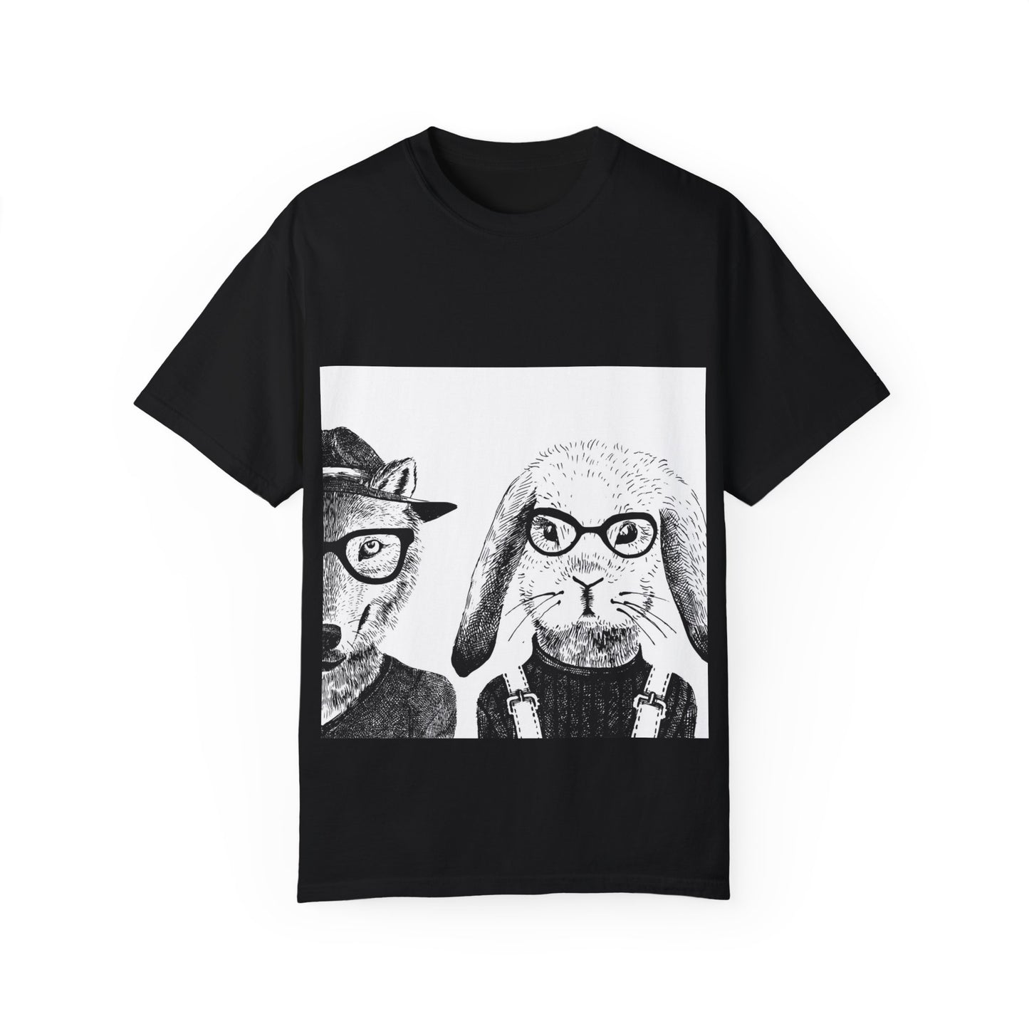 Whimsical Animals Graphic T-Shirt - Cool Fox & Panda Design