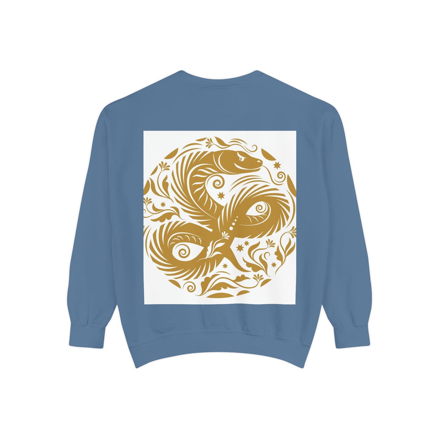 Cultural Vibe Unisex Garment-Dyed Sweatshirt - Tribal Mask & Animal Design