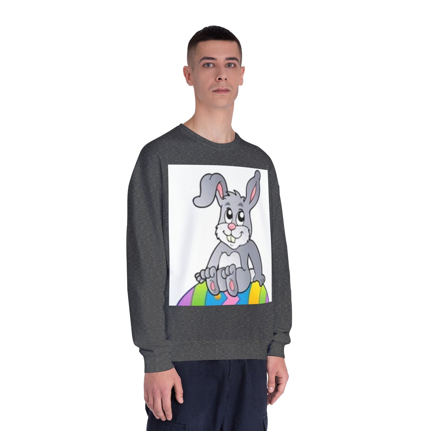 Cozy Rabbit Graphic Crewneck Sweatshirt - Perfect for Spring Celebrations