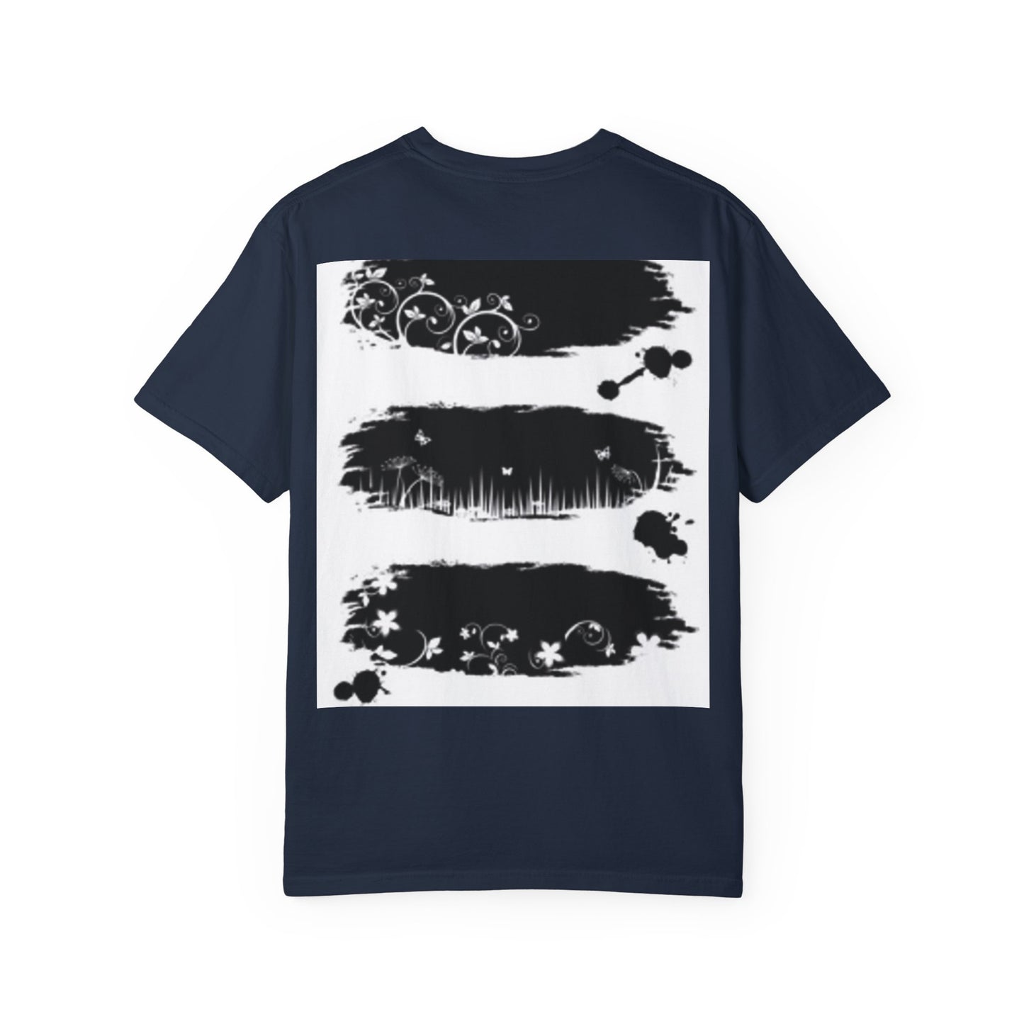 Artistic Unisex Garment-Dyed T-Shirt with Floral Design