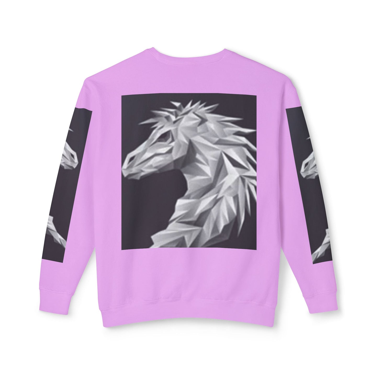Unisex Lightweight Crewneck Sweatshirt - Stylish Geometric Horse Design