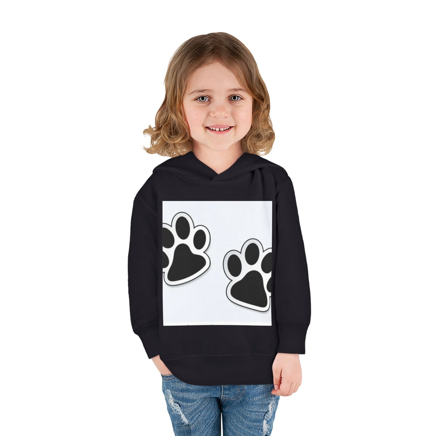 Wildlife Pattern Toddler Pullover Fleece Hoodie - Playful Animal Design for Kids