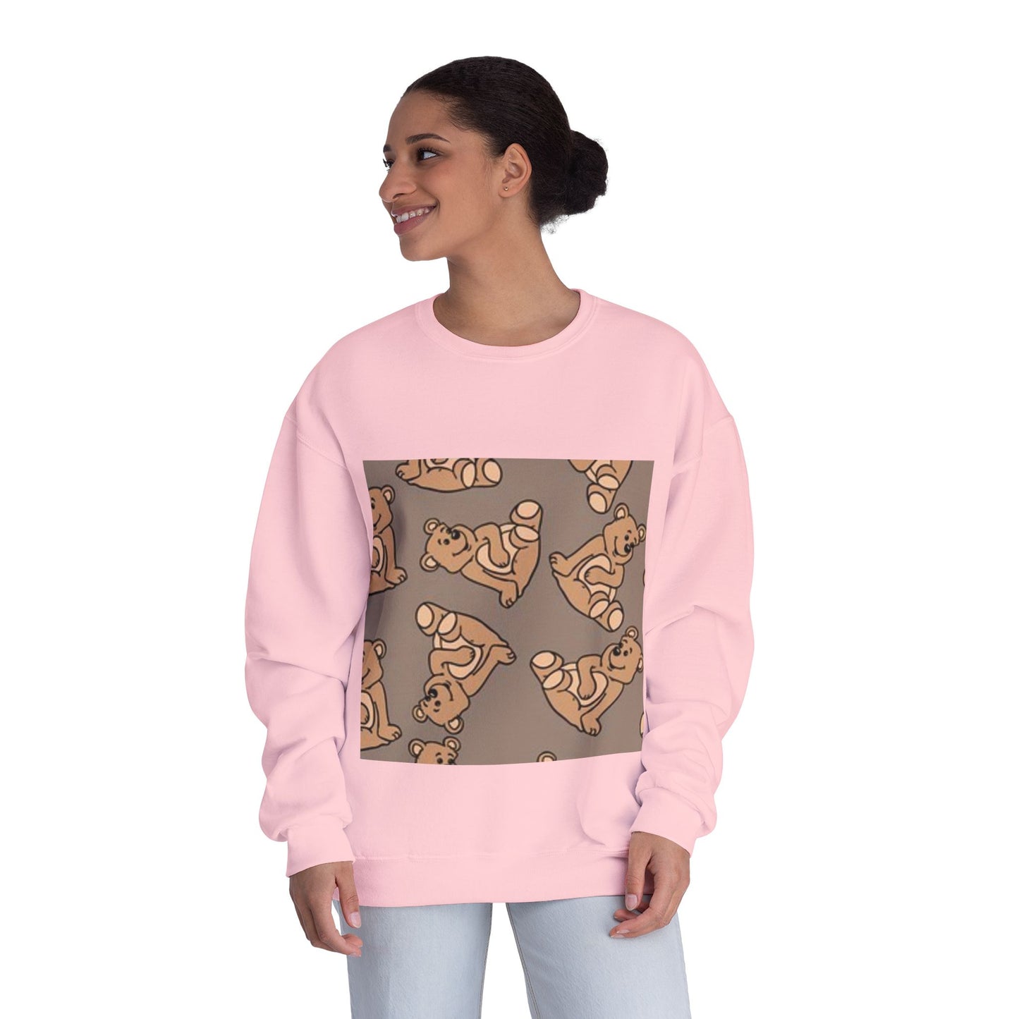Cozy Bear Print Crewneck Sweatshirt - Perfect for Animal Lovers & Casual Comfort
