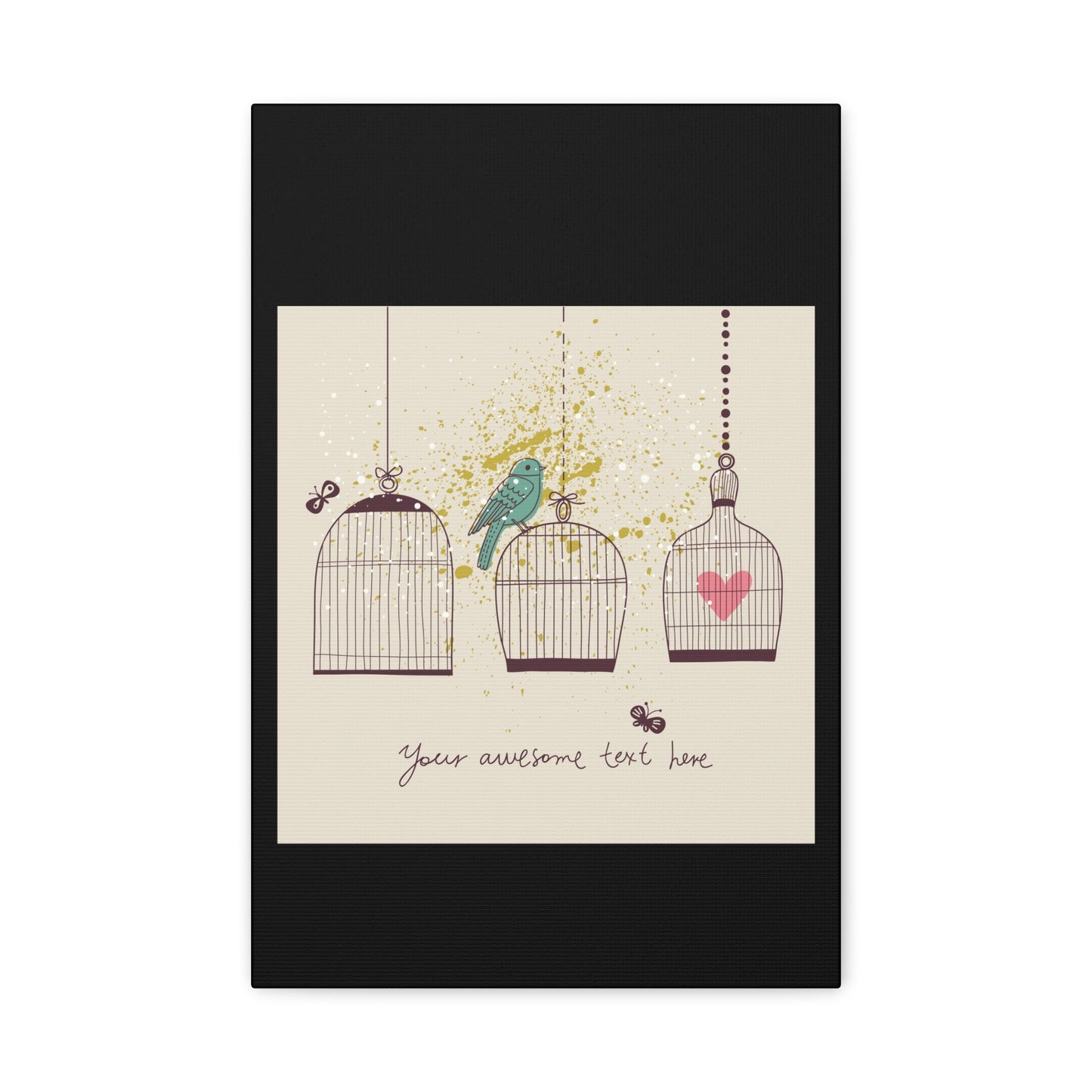 Whimsical Birdcage Canvas Wall Art - Personalized Home Decor