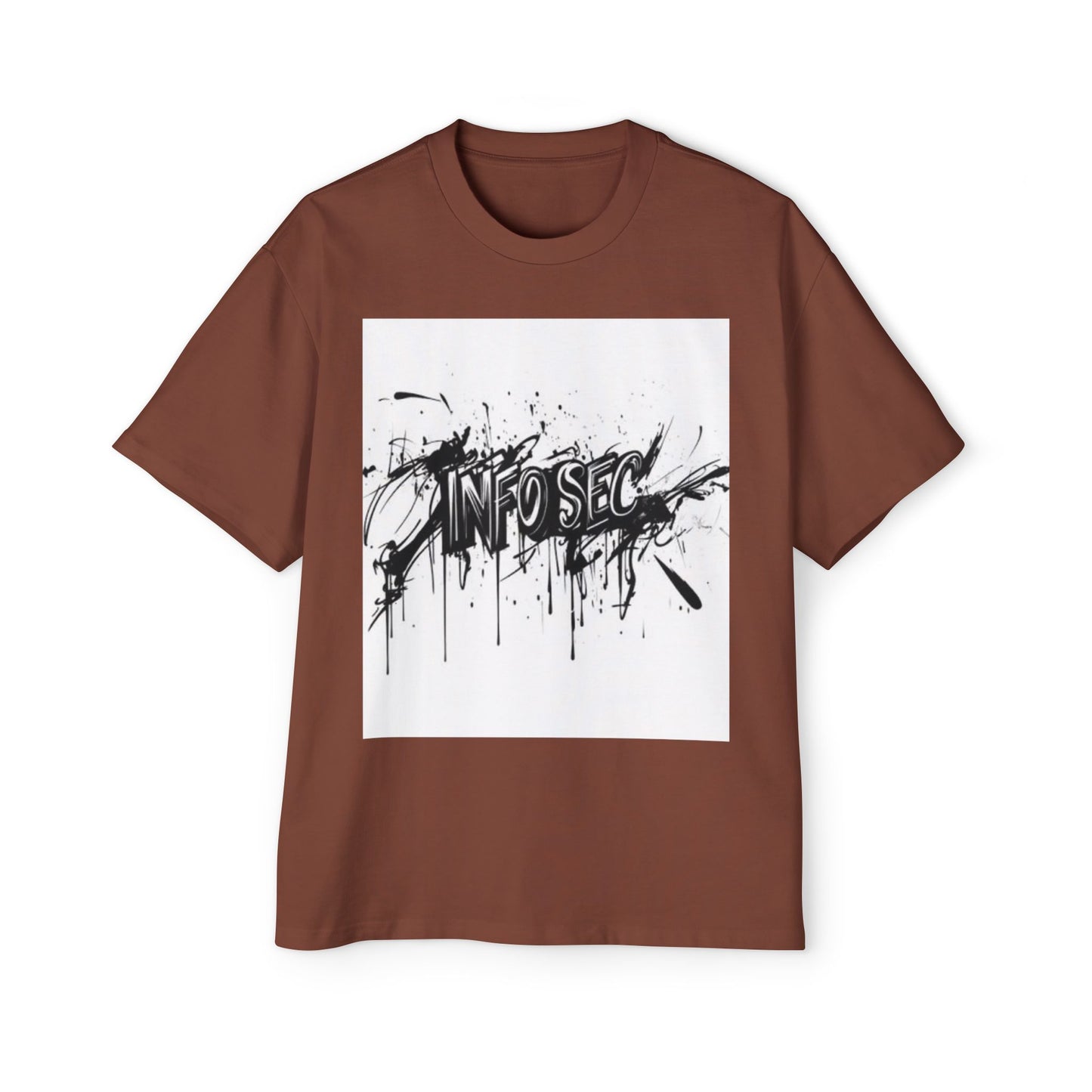 Men's Oversized Info Sec Tee - Urban Streetwear Graphic T-Shirt