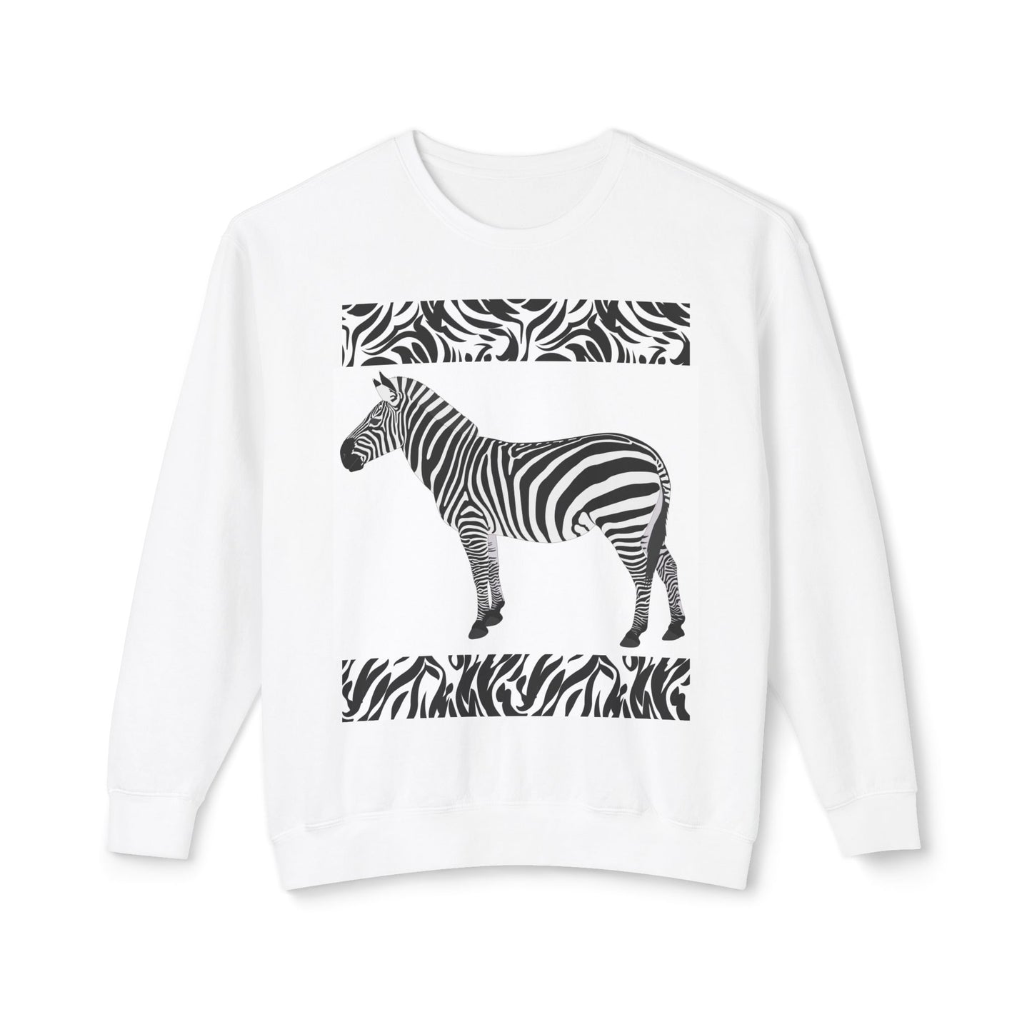 Zebra Print Unisex Lightweight Crewneck Sweatshirt - Chic & Stylish Casual Wear