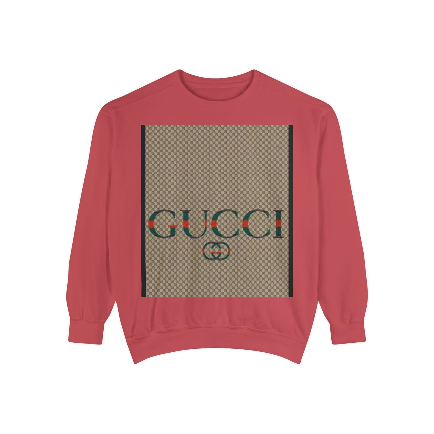 Fashionable Unisex Garment-Dyed Sweatshirt with GUCCI Design