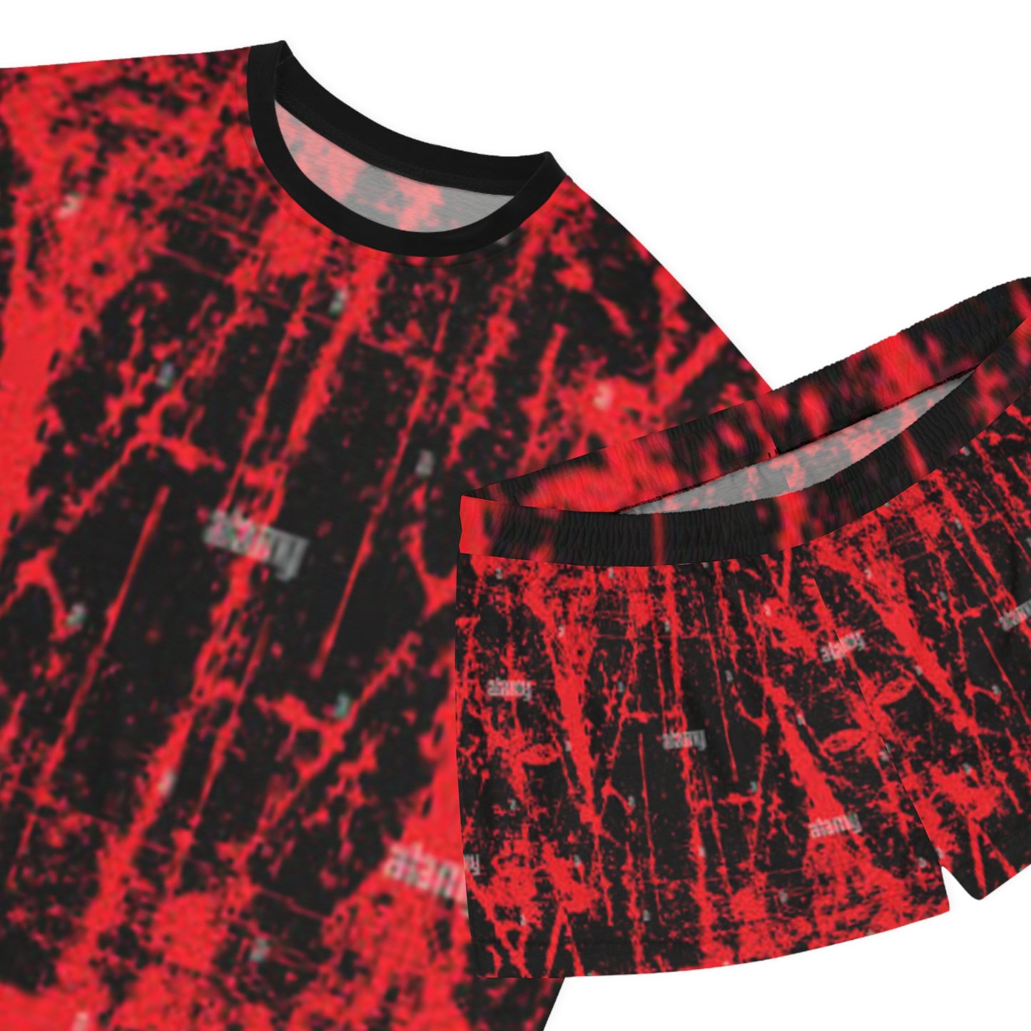Stylish Red & Black Women's Short Pajama Set