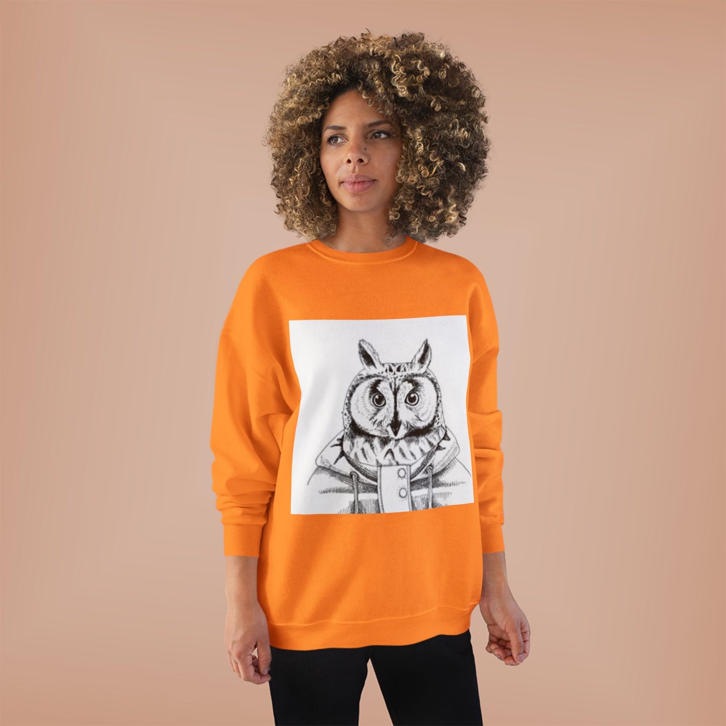 Whimsical Owl Eco-Friendly Crewneck Sweatshirt - Unisex
