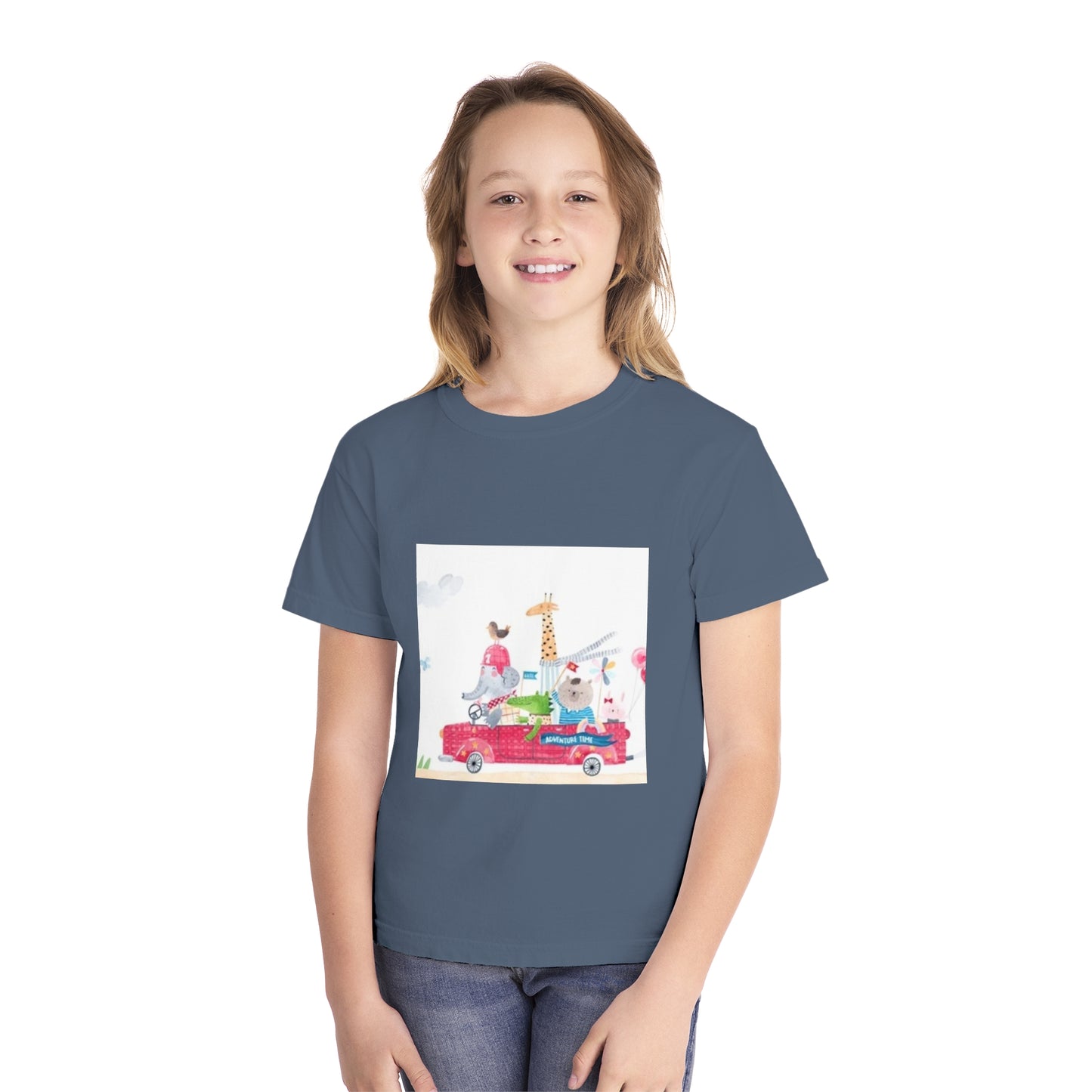 Fun Animal Adventure Youth Midweight Tee - Colorful Kids Tee for Playtime