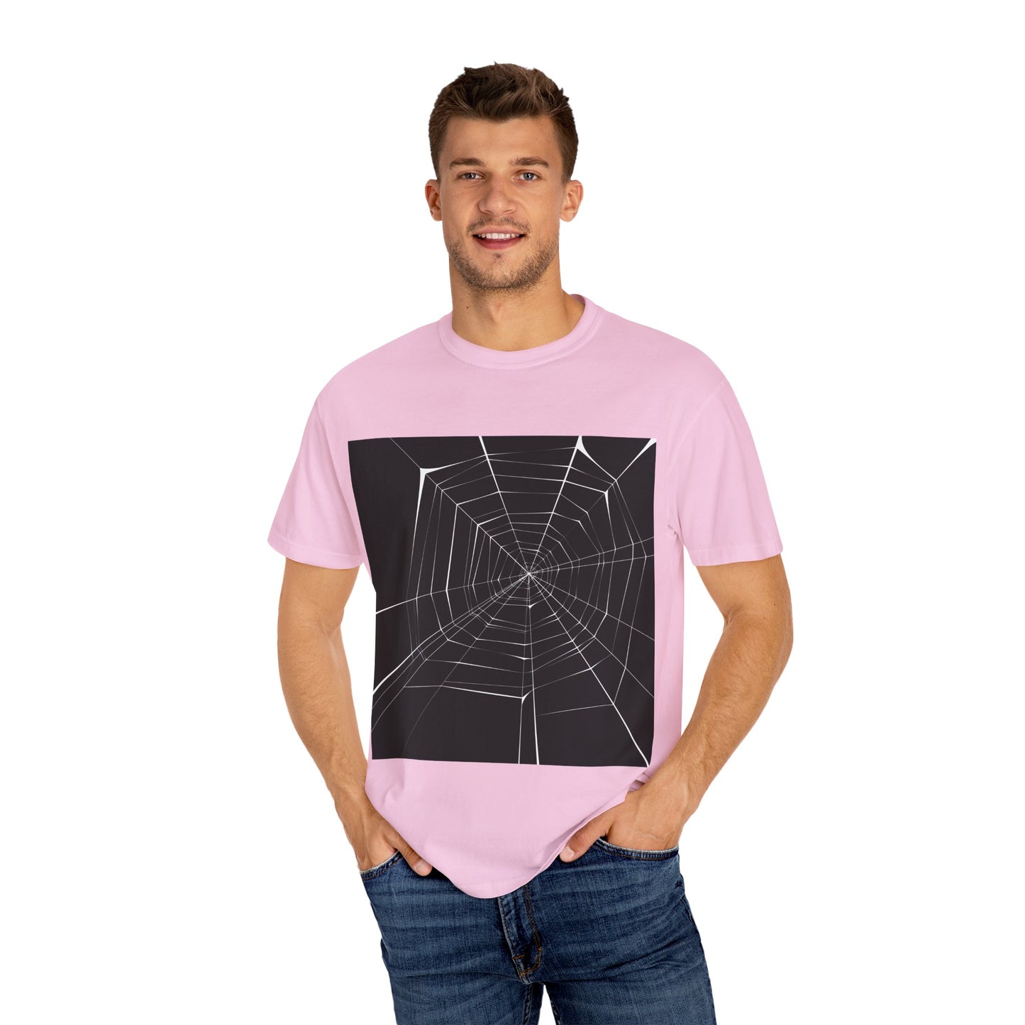 Spooky Spider Web Unisex Garment-Dyed T-Shirt