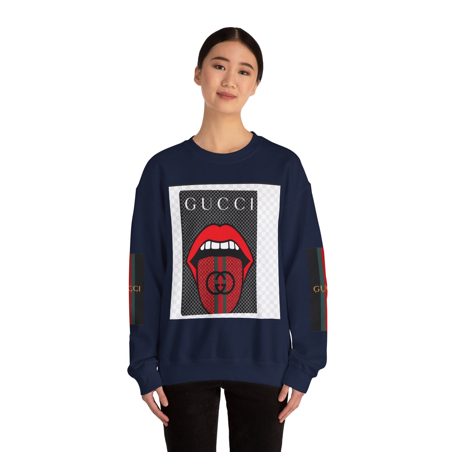 Gucci Inspired Unisex Heavy Blend Crewneck Sweatshirt - Bold Graphic Design