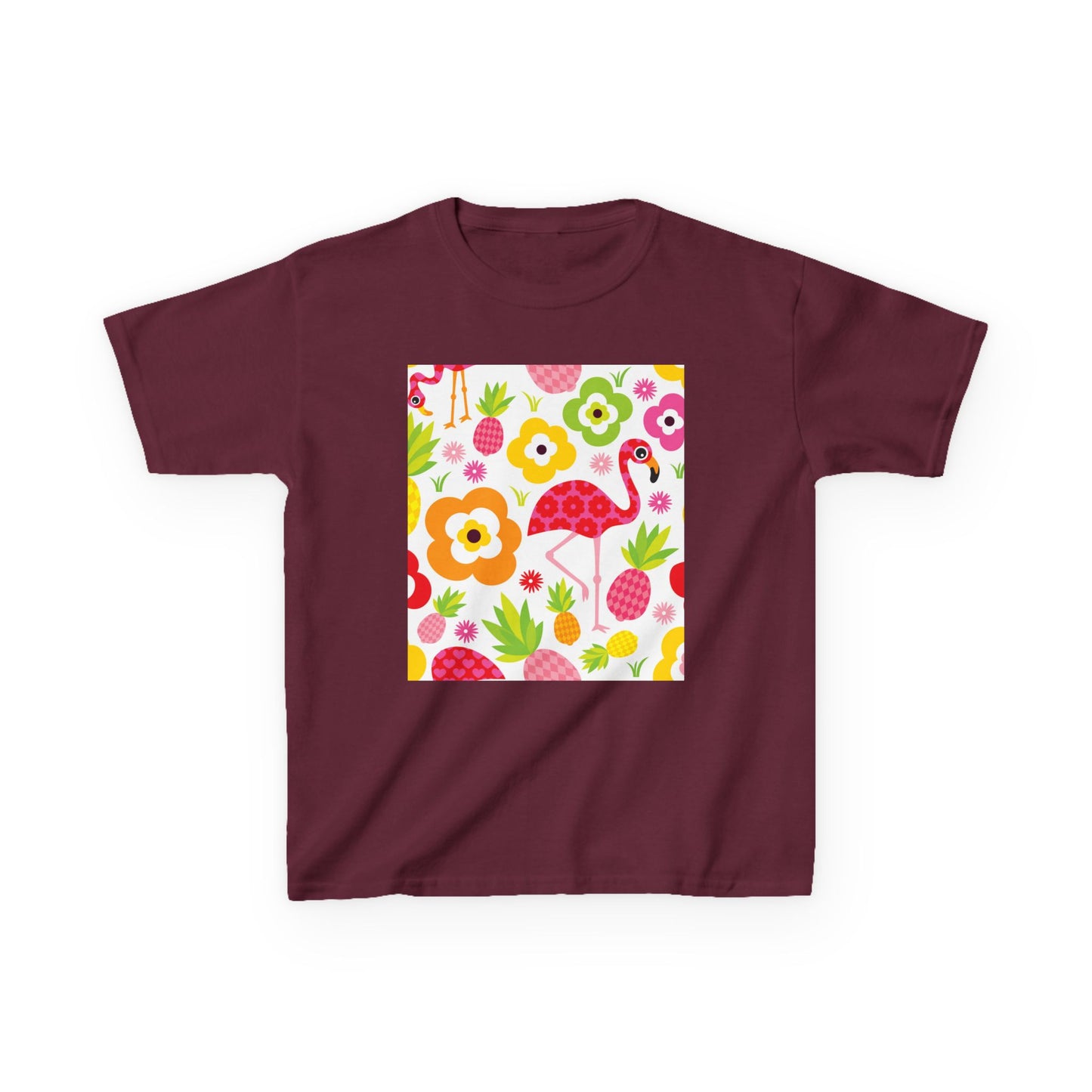 Kids Tropical Flamingo Tee - Fun & Colorful Cotton Shirt for Summer Adventures