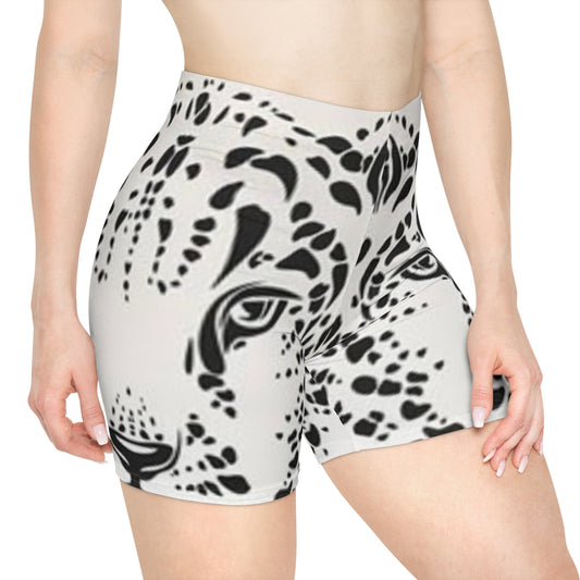 Women's Leopard Print Biker Shorts - Trendy Activewear for Fitness & Leisure