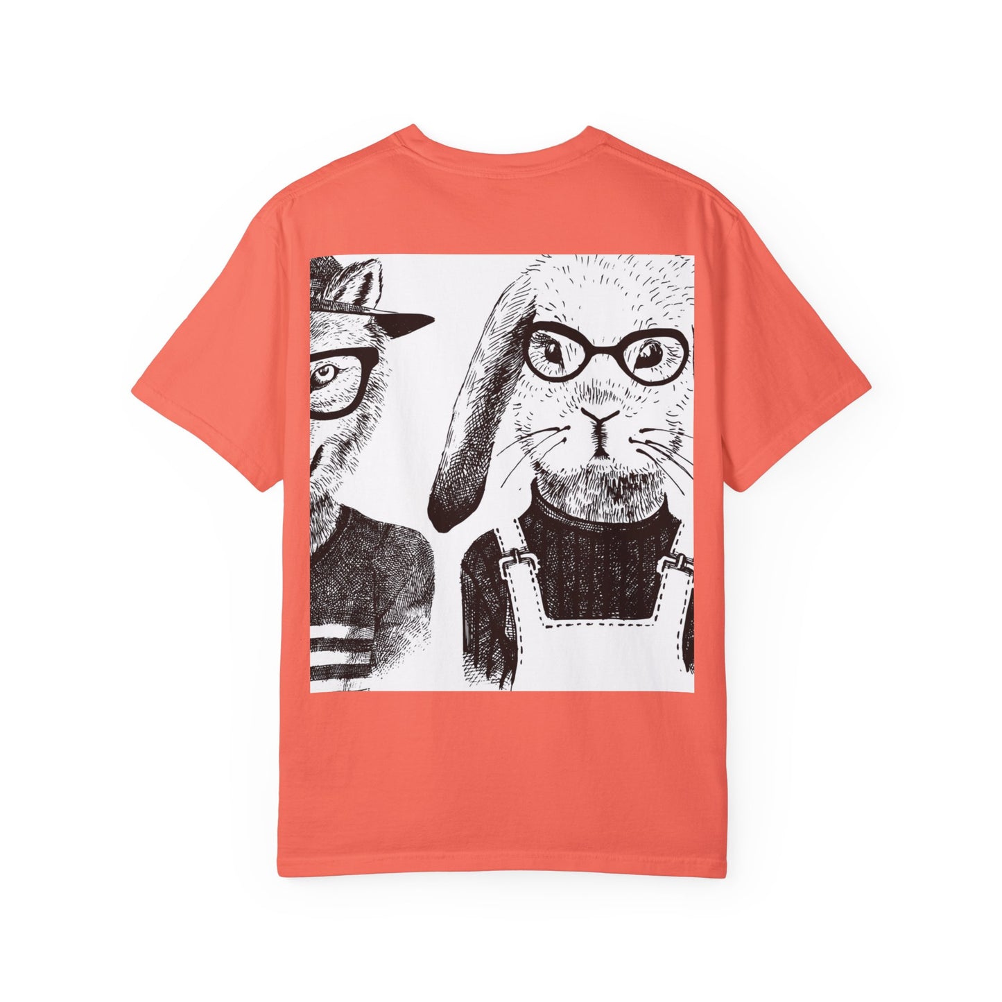 Whimsical Animal Friends T-Shirt - Stylish Panda & Wolf Design