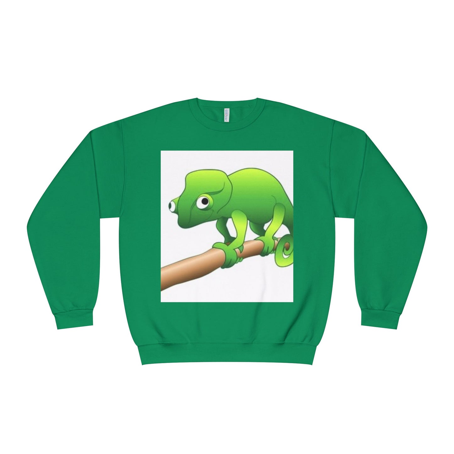 Charming Green Chameleon Sweatshirt - Cozy Unisex Crewneck for Nature Lovers