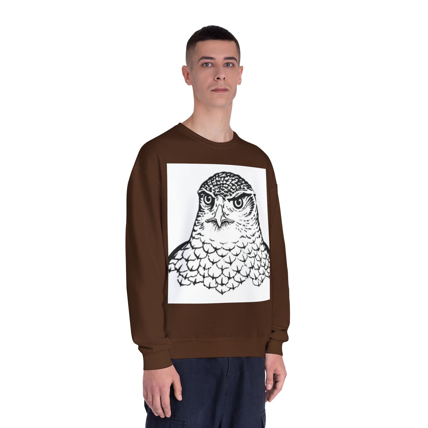 Unisex White Owl Graphic Crewneck Sweatshirt - Cozy & Stylish