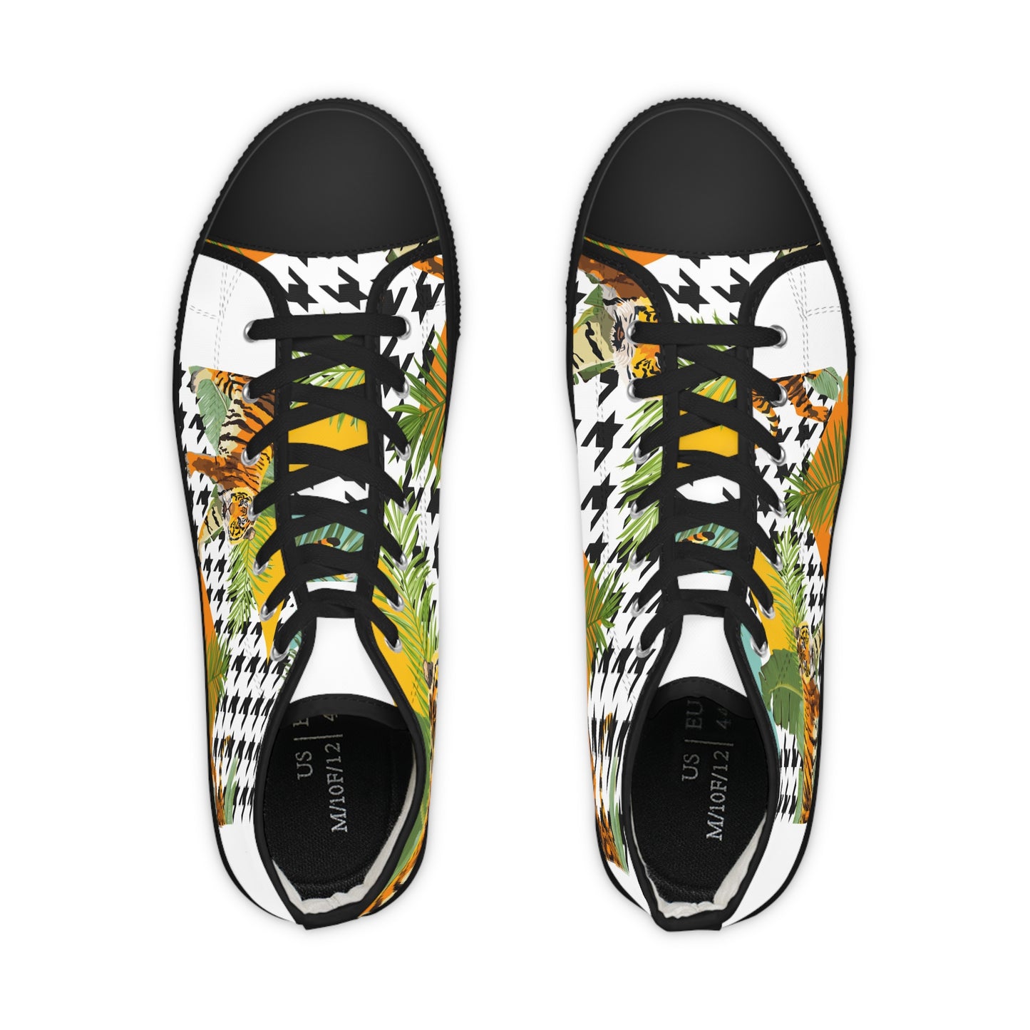 Men's High Top Sneakers - Bold Jungle Vibe Design