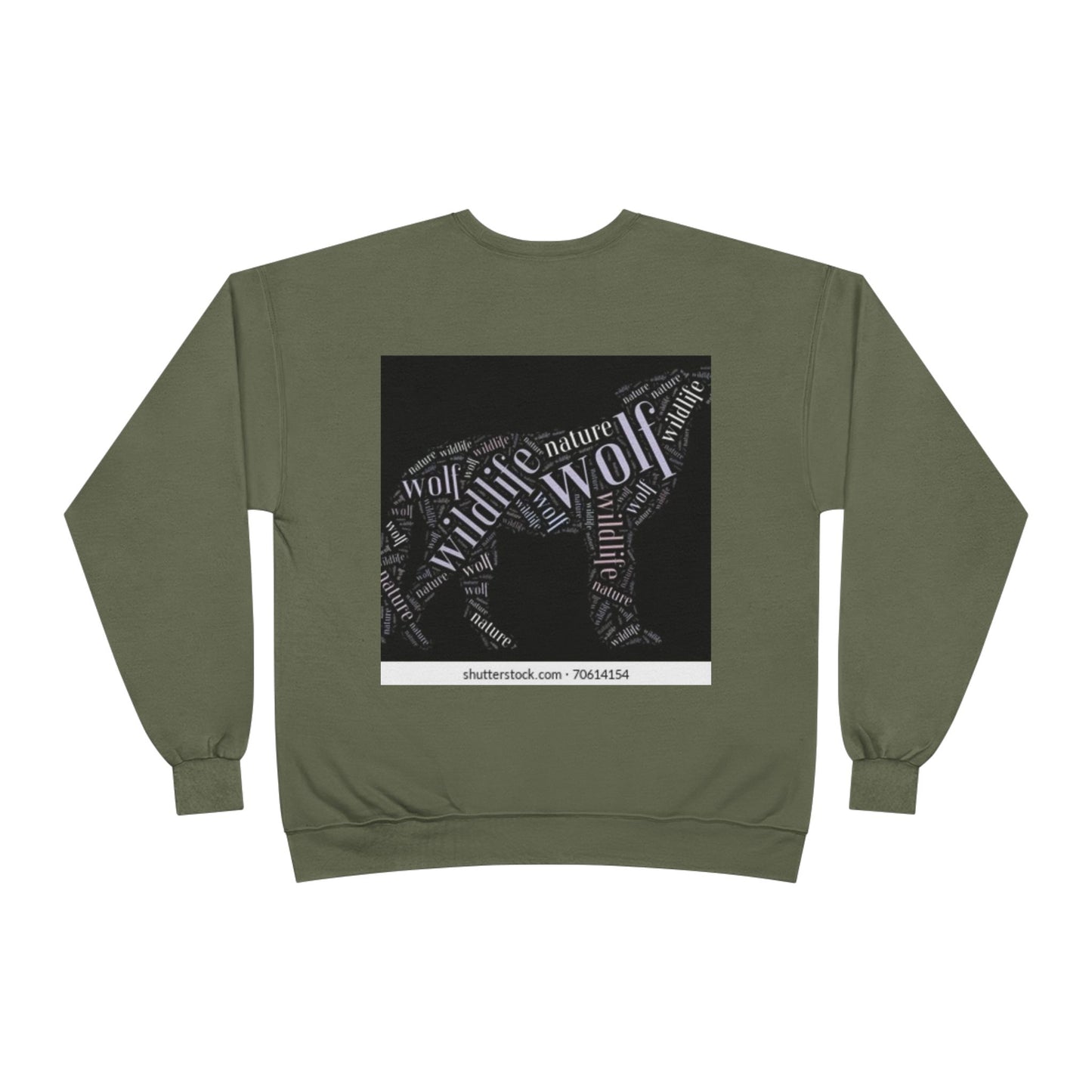 Unisex Eco-Friendly Wolf Graphic Crewneck Sweatshirt - Nature Lover Gift