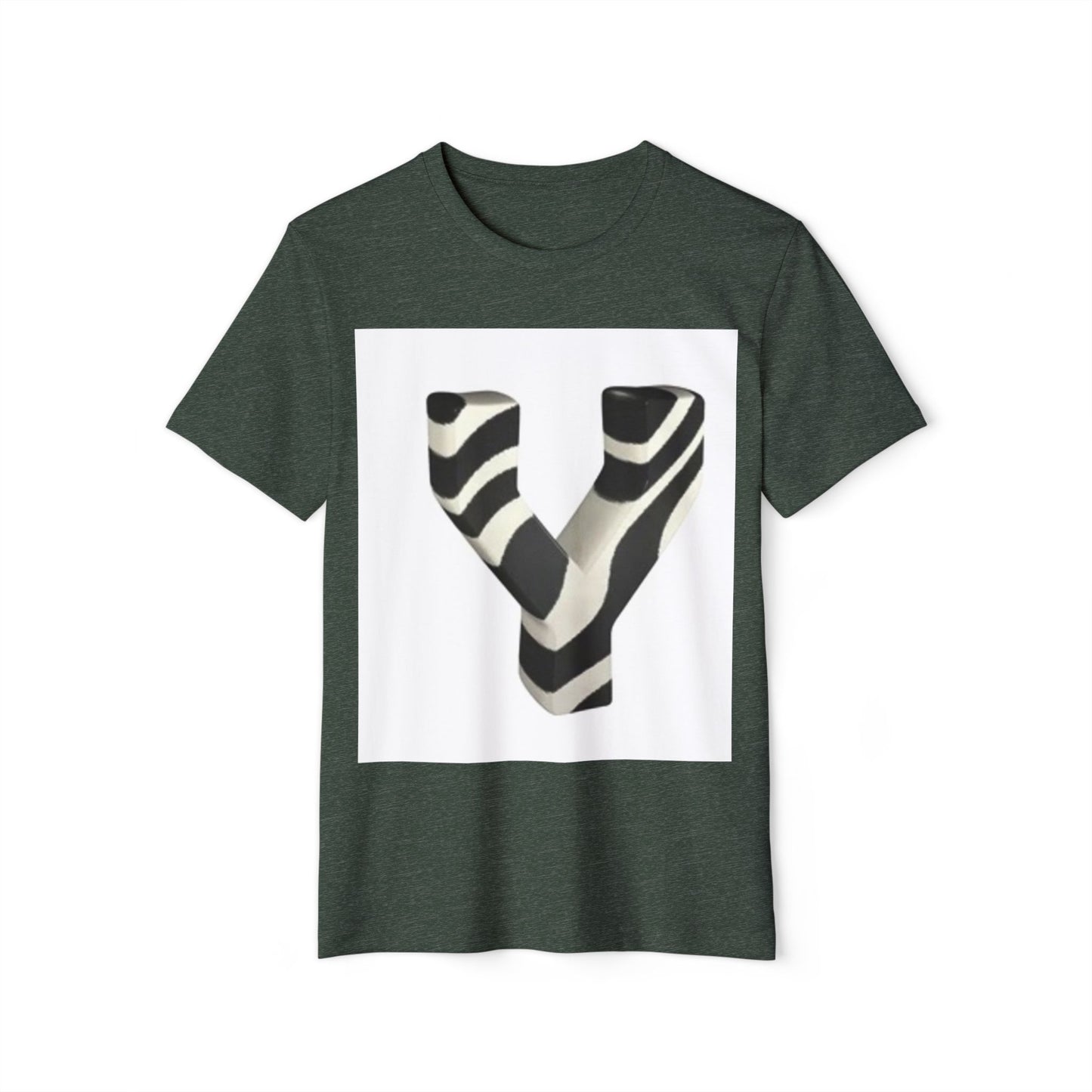 Eco-Friendly Unisex T-Shirt with Bold Zebra 'Y' Design