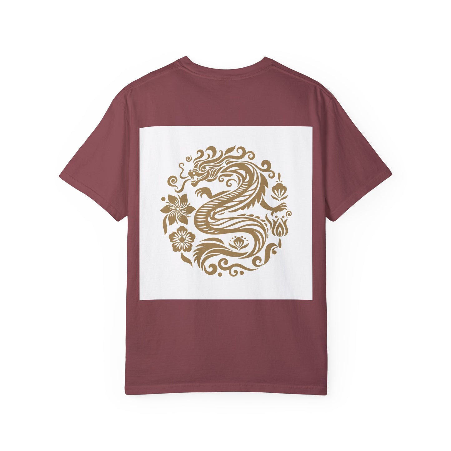 Garment-Dyed Dragon Graphic T-shirt for Nature Lovers