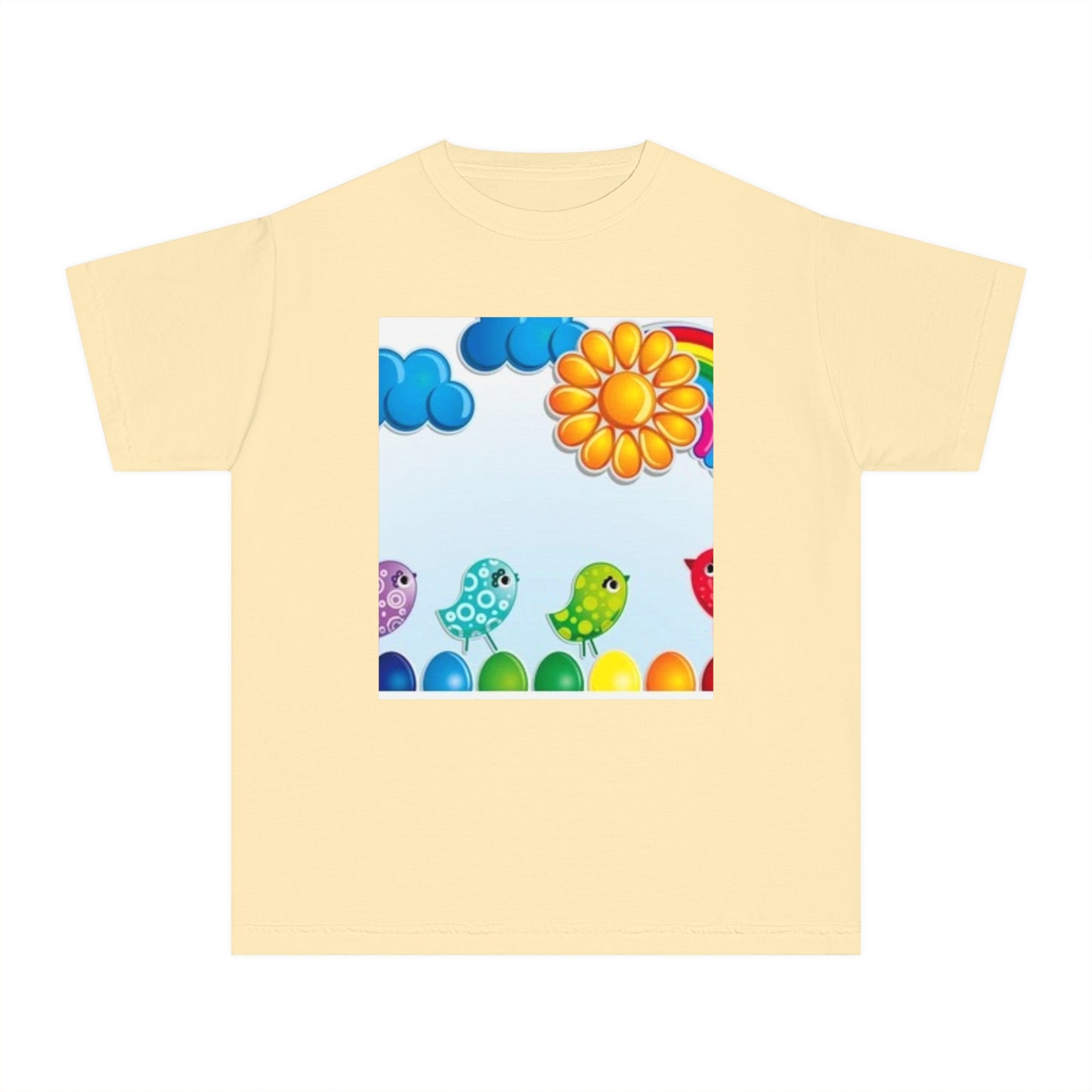 Colorful Spring Birds Youth Midweight Tee | Fun and Playful Shirt for Kids