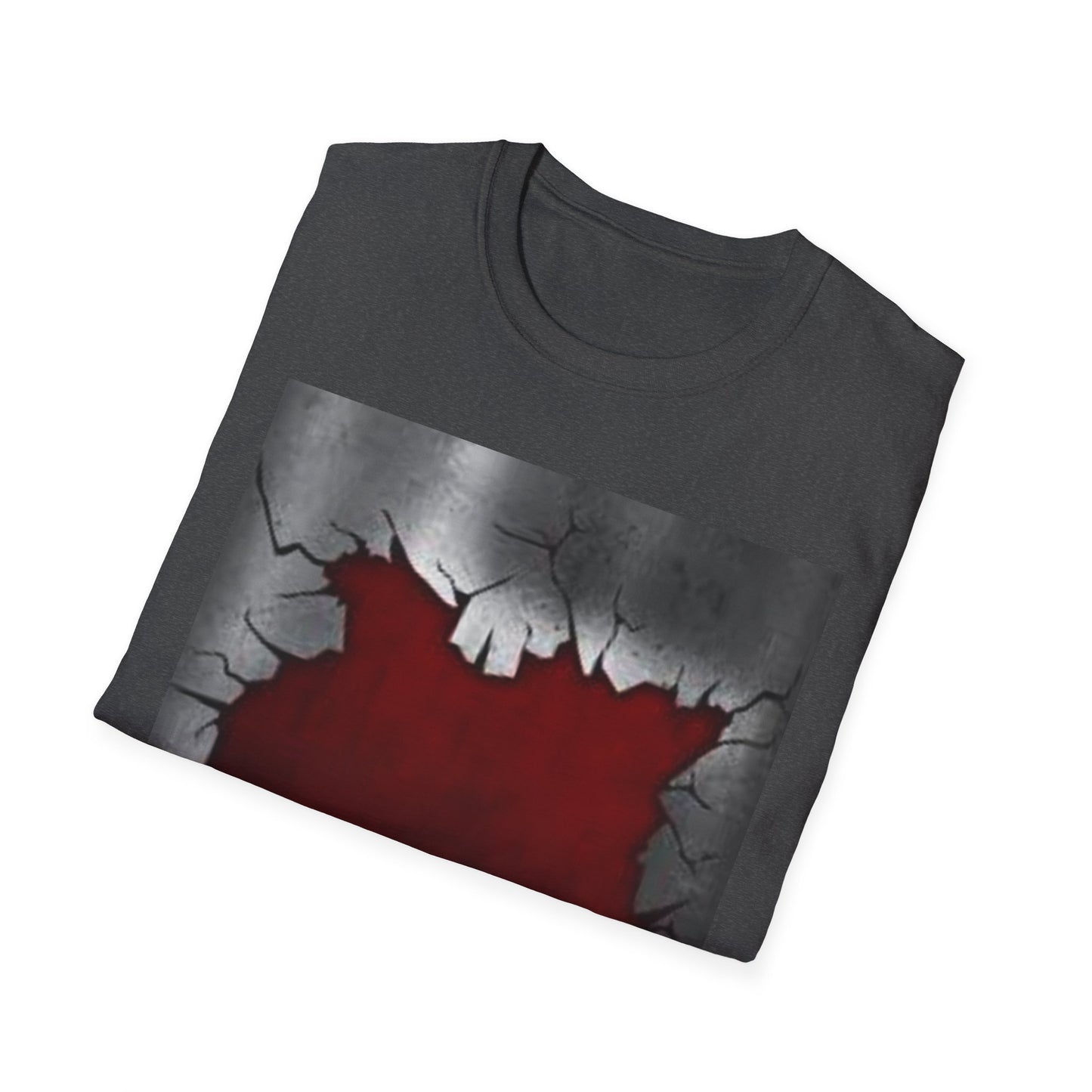 Cracked Wall Unisex Softstyle T-Shirt - Edgy Design for Streetwear Enthusiasts
