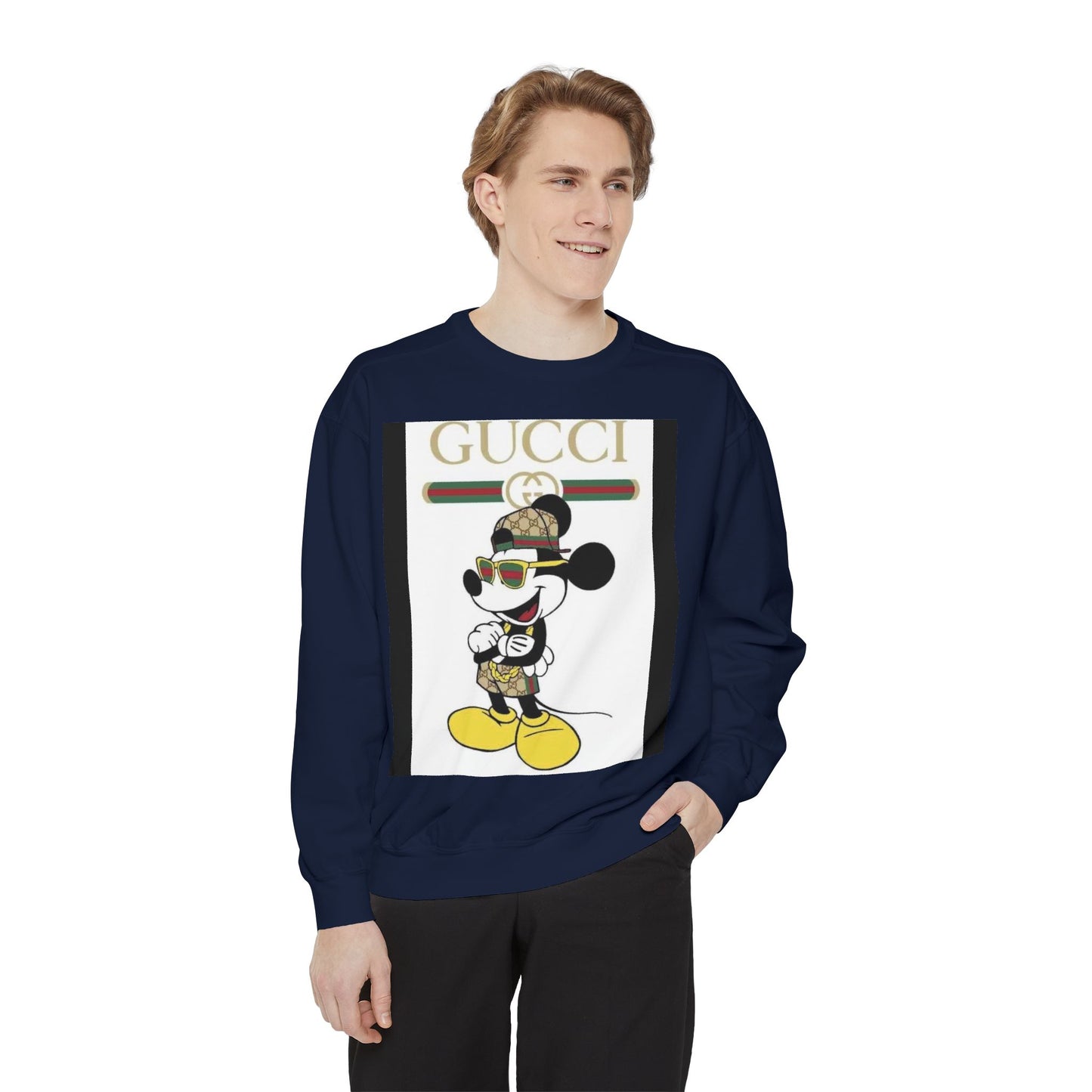 Mickey Mouse Gucci Streetwear Sweatshirt - Unisex Garment-Dyed