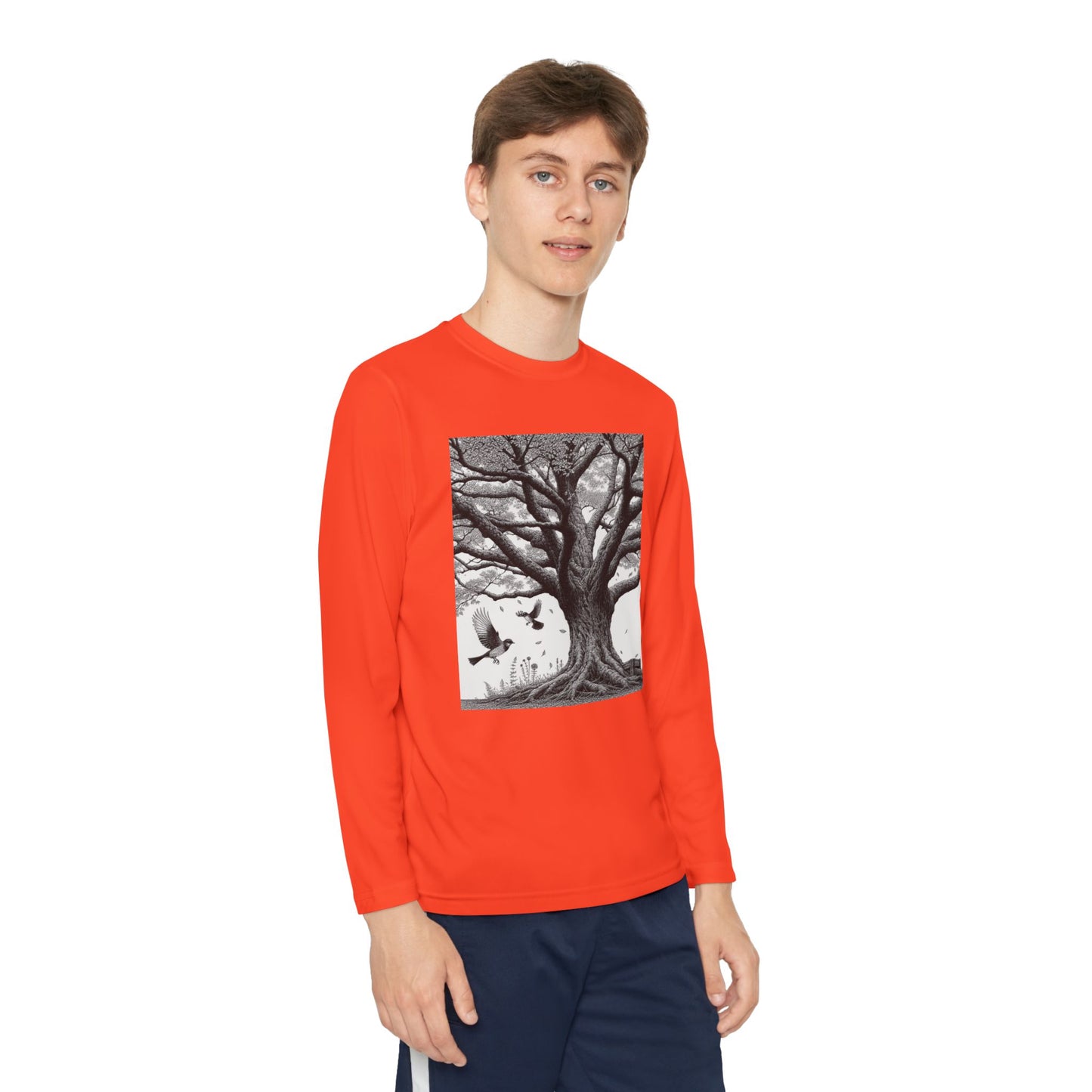Youth Long Sleeve Tree Graphic Tee - Nature Inspired Design