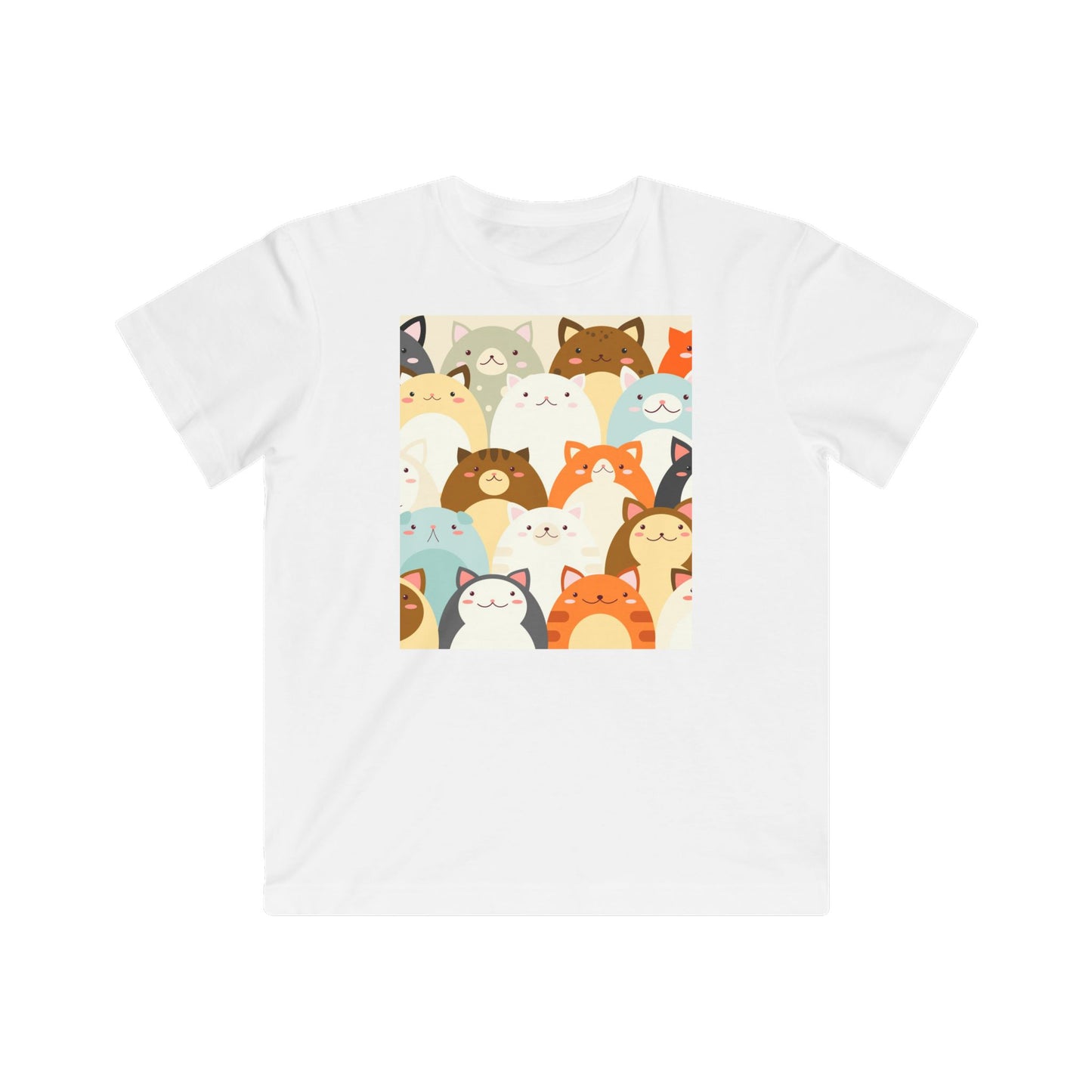 Cute Animal Faces Kids Fine Jersey Tee - Fun & Playful Design for Kids