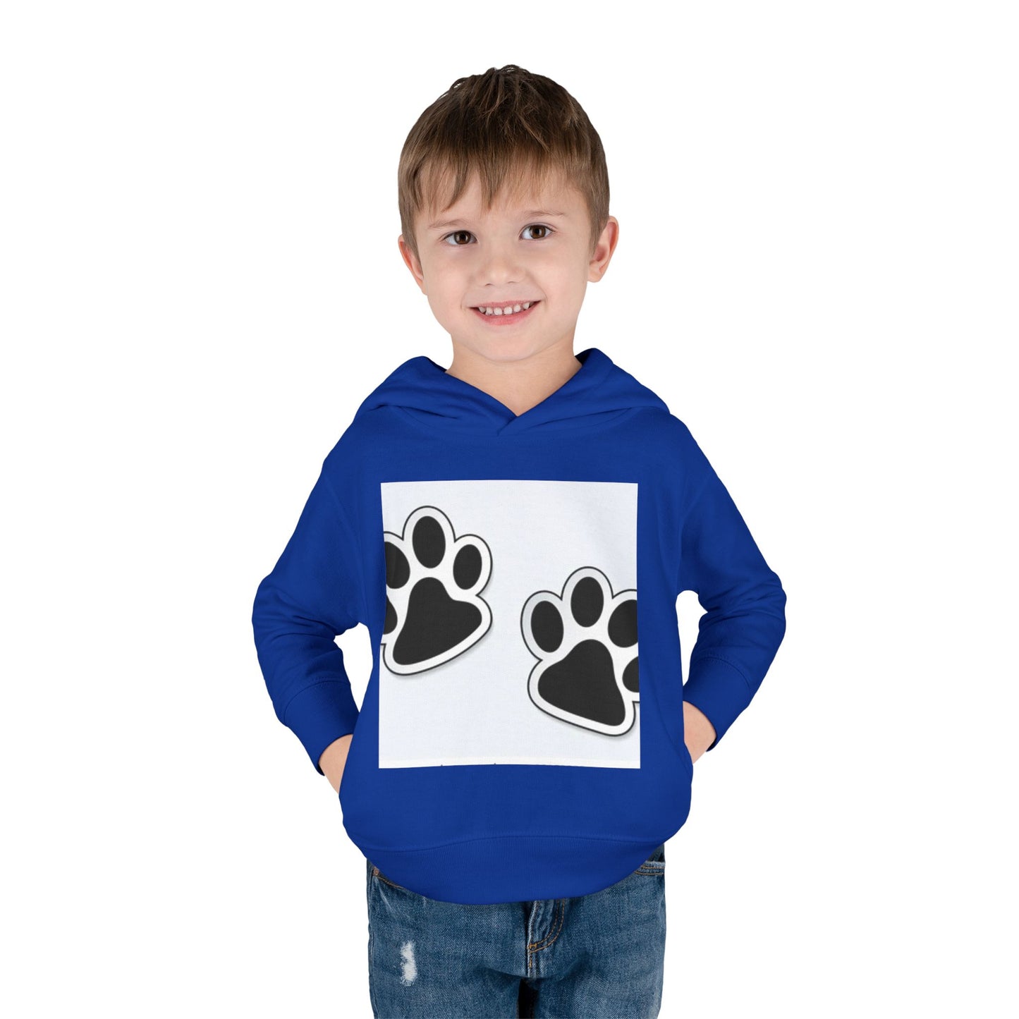 Wildlife Pattern Toddler Pullover Fleece Hoodie - Playful Animal Design for Kids