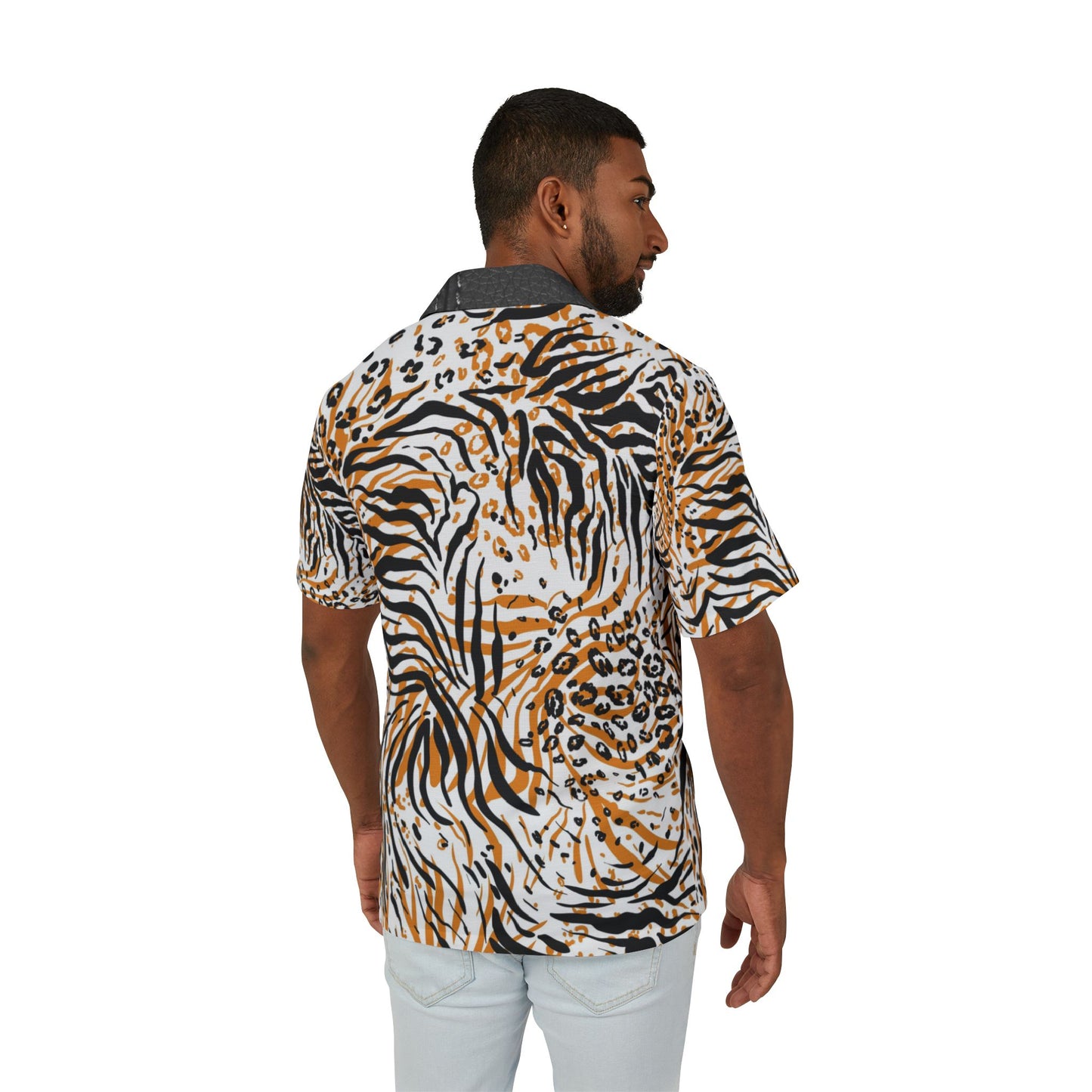 Men's Tropical Animal Print Camp Shirt - Perfect for Summer Adventures & Beach Days