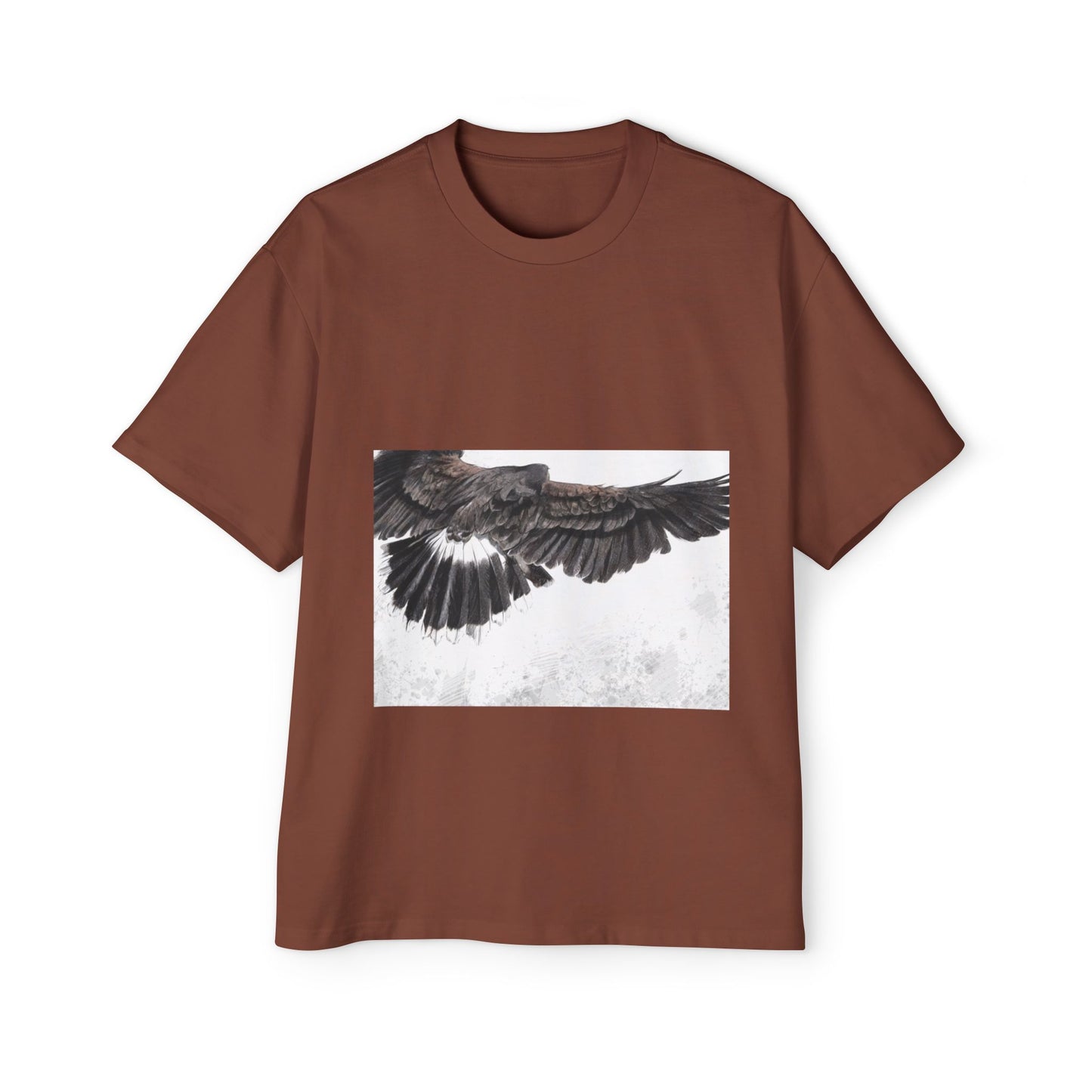 Men's Heavy Oversized Tee - Bold Eagle and Skull Print