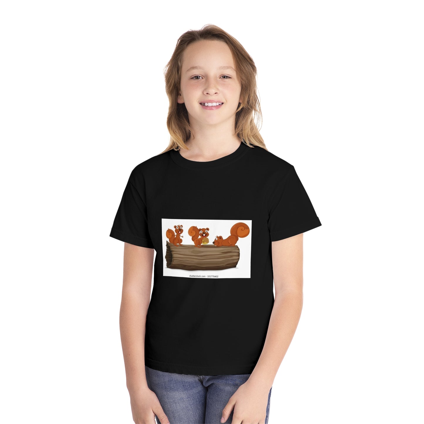 Playful Squirrel Youth Tee - Fun Animal Graphic T-Shirt for Kids