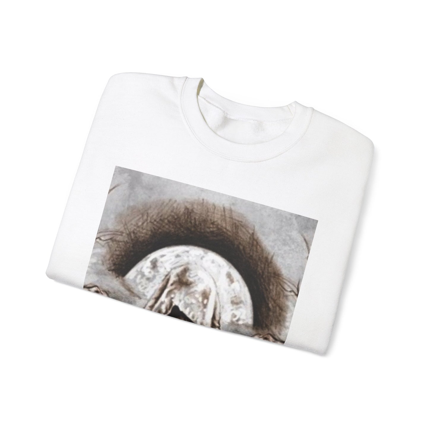Mystical Hooded Figure Unisex Crewneck Sweatshirt - Fantasy Apparel for Dreamers