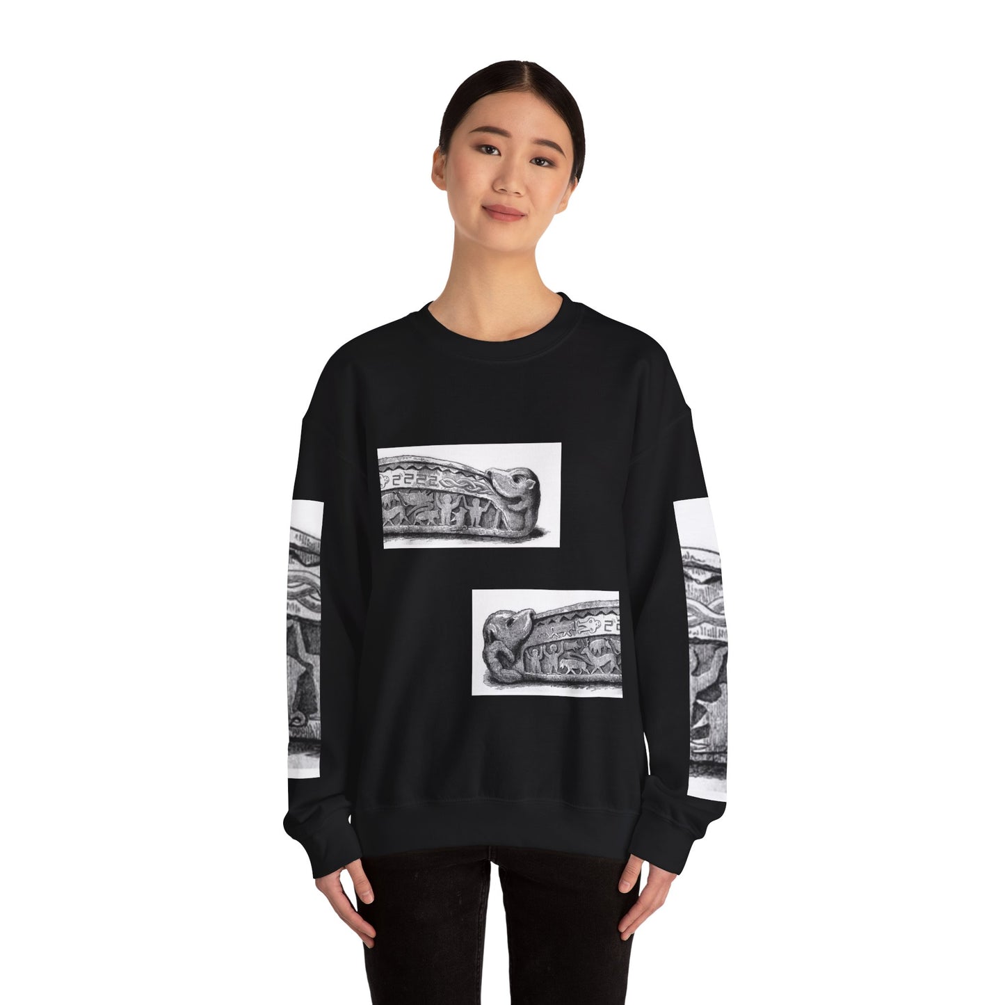 Artistic Unisex Heavy Blend™ Crewneck Sweatshirt - Vintage-Inspired Graphic Design
