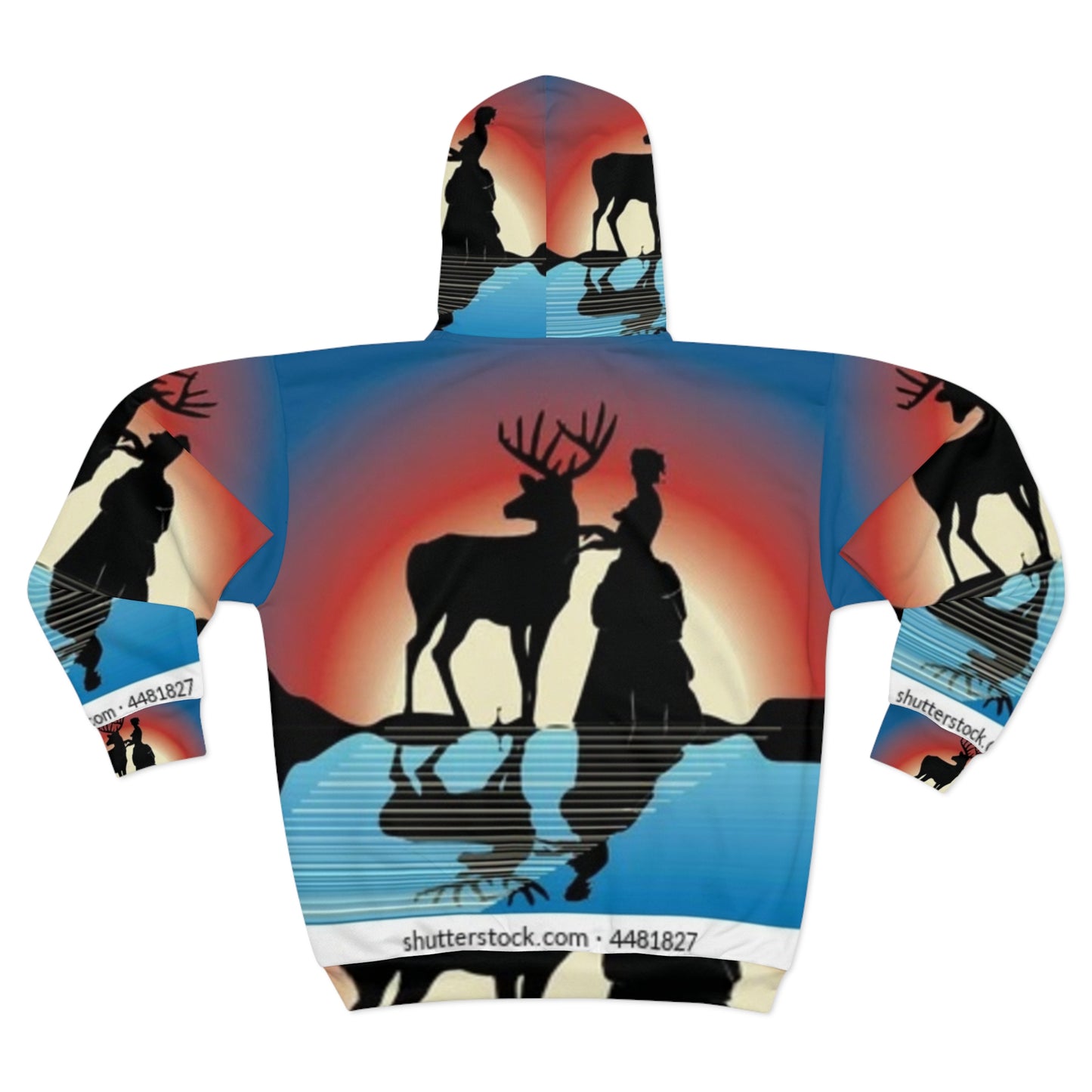 Elegant Reindeer Silhouette Unisex Zip Hoodie - Cozy Nature-Inspired Apparel for Winter Celebrations